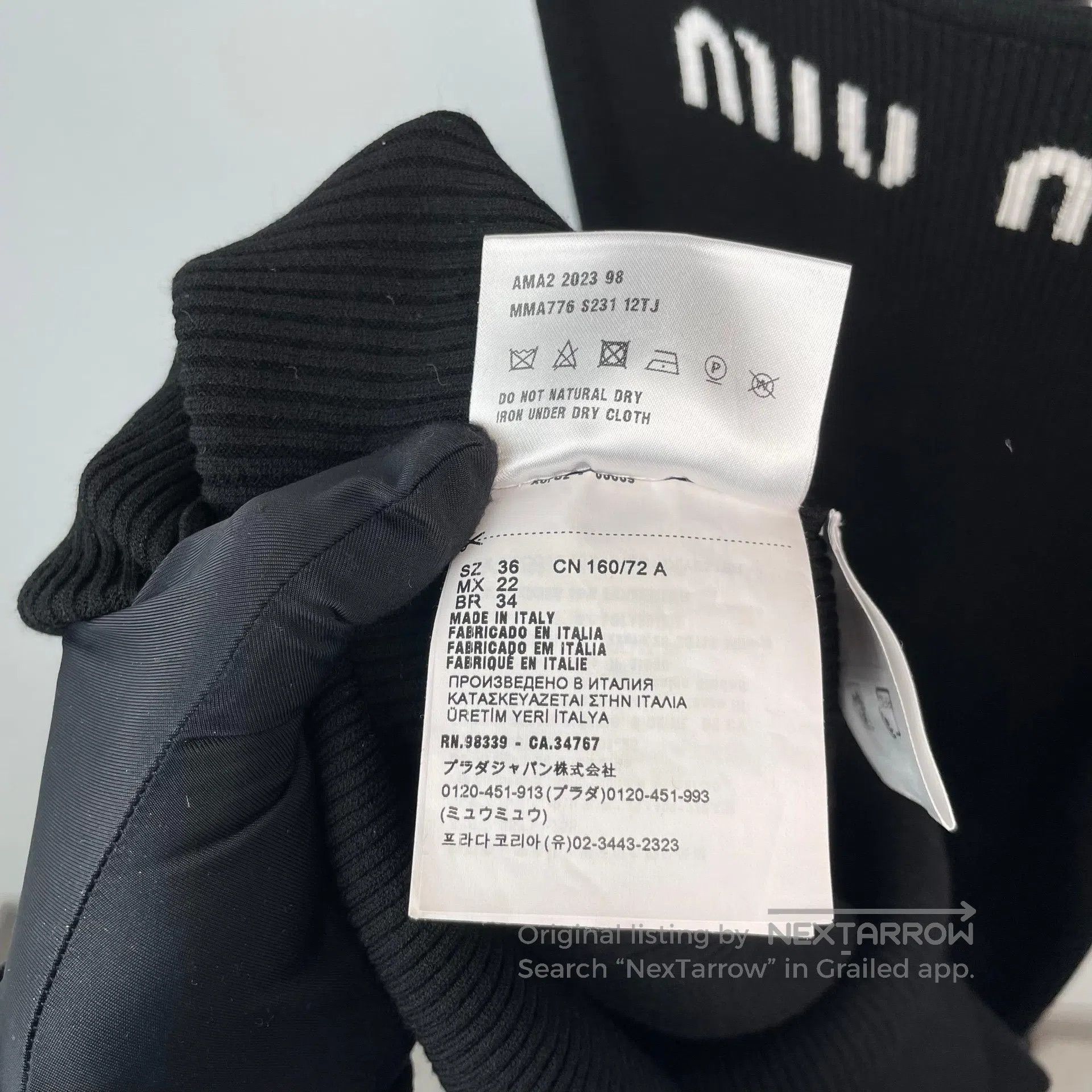 Miu Miu Miu Miu Black Logo Knit Vest Long Dress| Size XS / US 0-2 / IT 36-38 - 6 Thumbnail