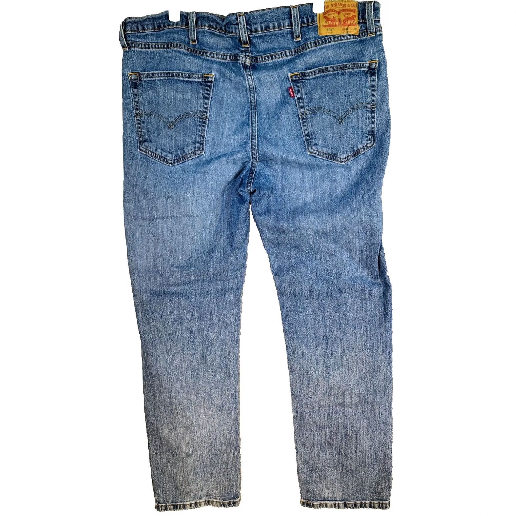 Levi's Levi's 541 Jeans Mens 38x30 Blue Medium Wash Tapered Athletic Zip Fly Denim 5-Pocket Logo Size US 38 / EU 54 - 6 Thumbnail
