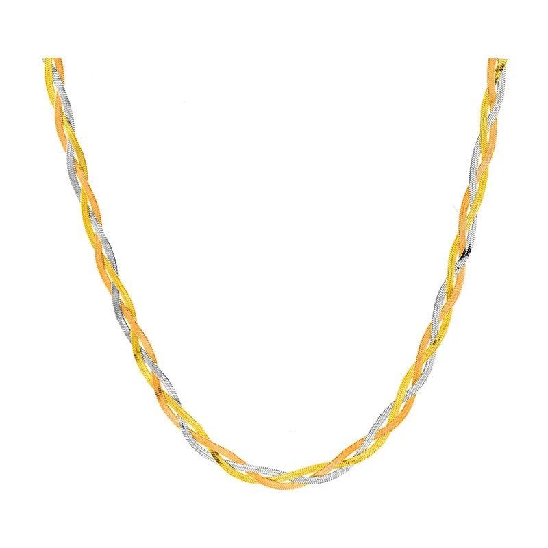 Jewelry Handmade Twist Weaving Snake Bone Chain Choker Necklaces Size ONE SIZE - 3 Thumbnail