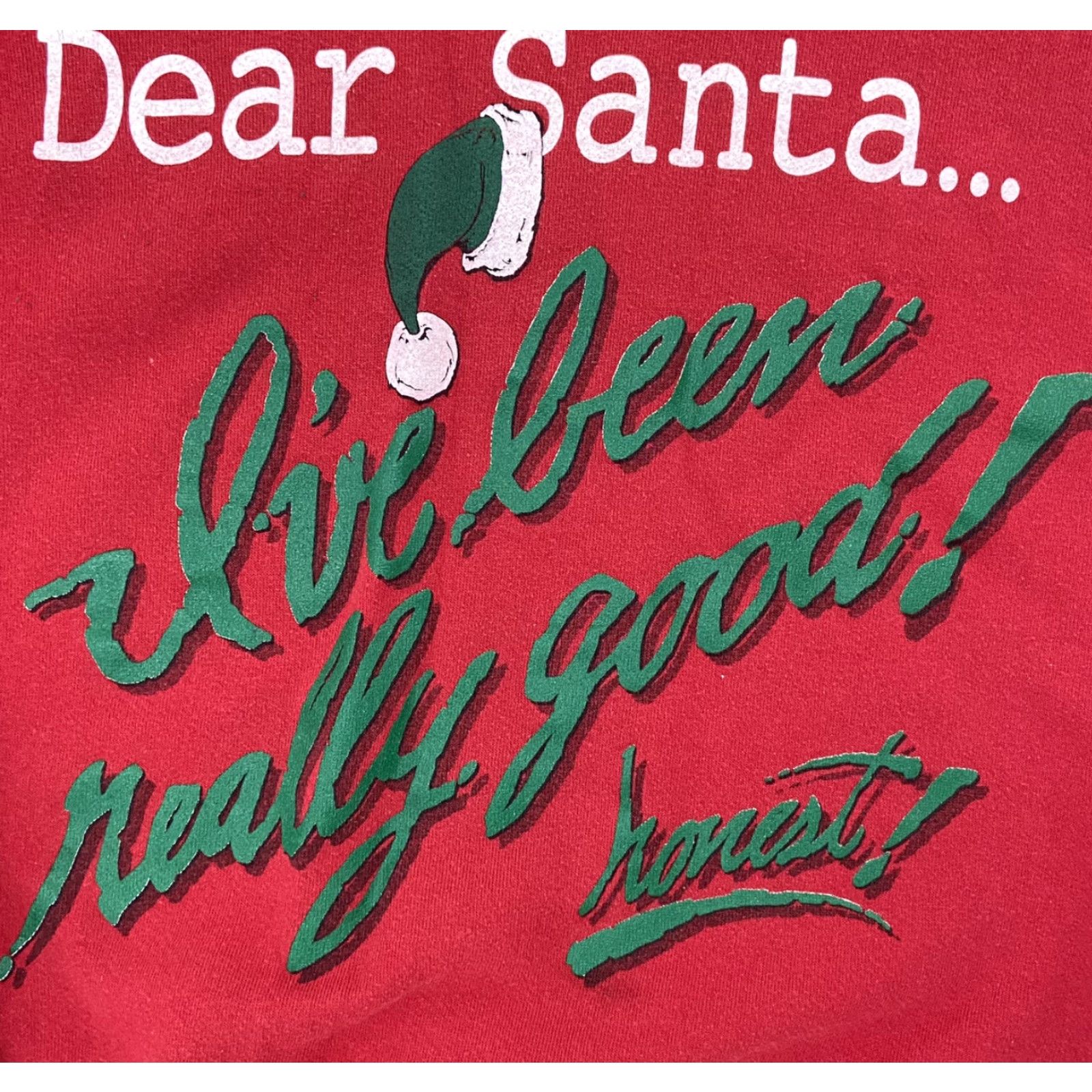 Jerzees VINTAGE Christmas Holiday Sweater Adult Dear Santa Pullover Red Mens Large L 90s Brand JERZEES Size Size L / US 10 / IT 46 - 5 Thumbnail