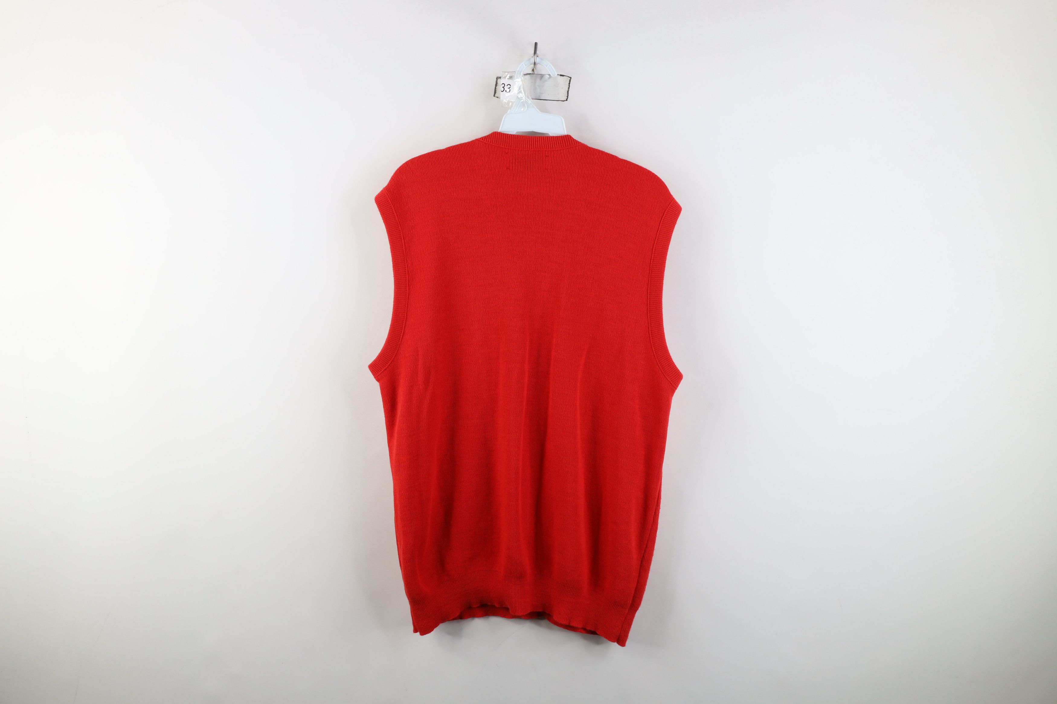Vintage Vintage 70s Streetwear Knit V-Neck Sweater Vest Red USA Size US XL / EU 56 / 4 - 7 Thumbnail