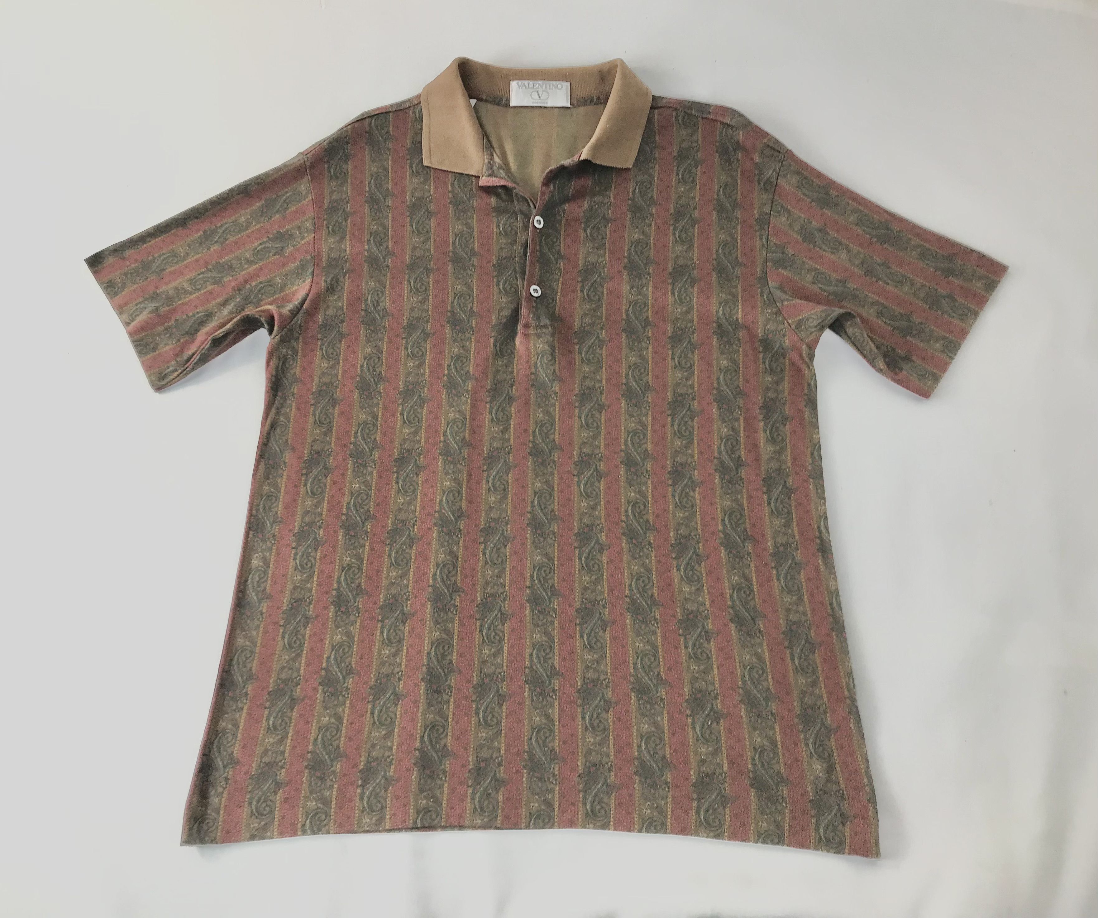 Valentino Vtg Valentino Chemises Paisley Art Full Print Polo Shirt Size US M / EU 48-50 / 2 - 1 Thumbnail