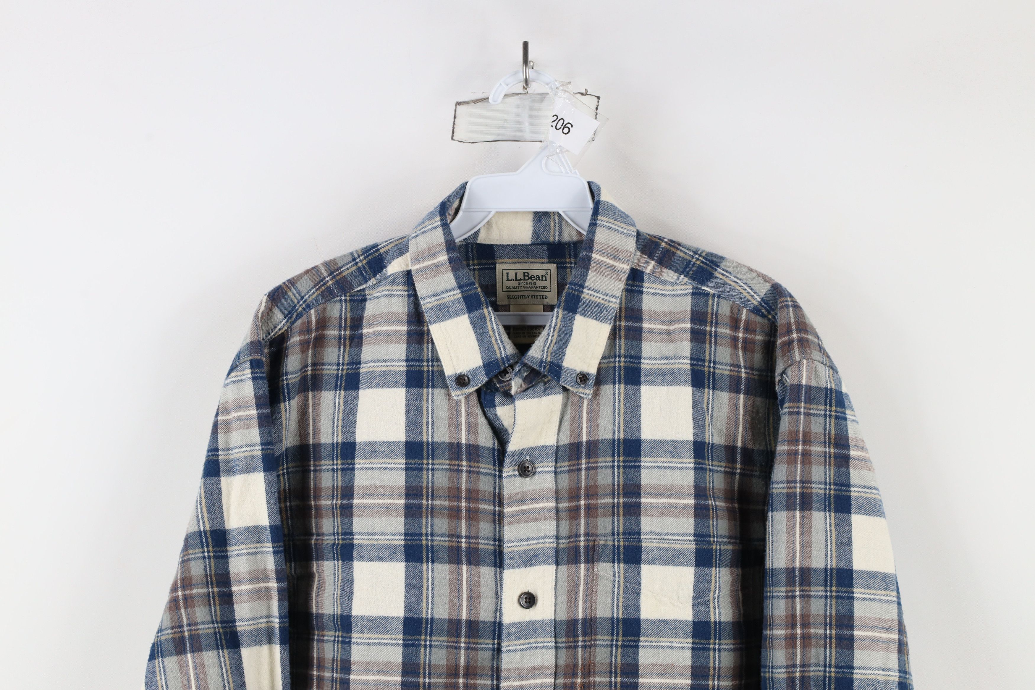 L.L. Bean × Vintage Vintage LL Bean Fitted Distressed Flannel Button Down Shirt Size US L / EU 52-54 / 3 - 2 Thumbnail