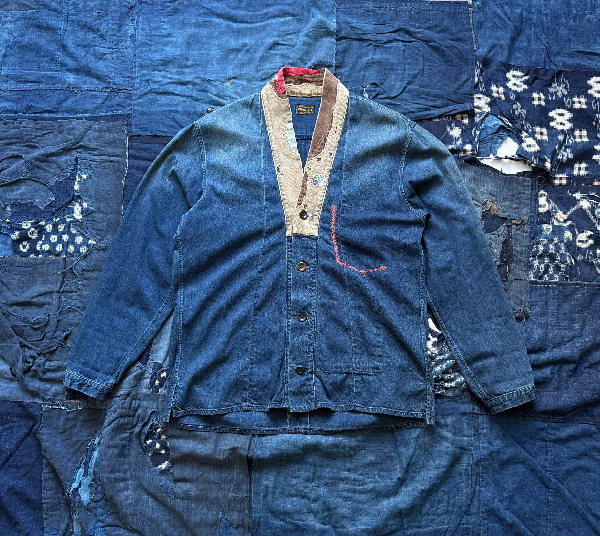 Kapital Kountry KAPITAL COUNTRY EK-759 Distressed Patchwork Jacket Size US XXS / EU 40 - 1 Thumbnail