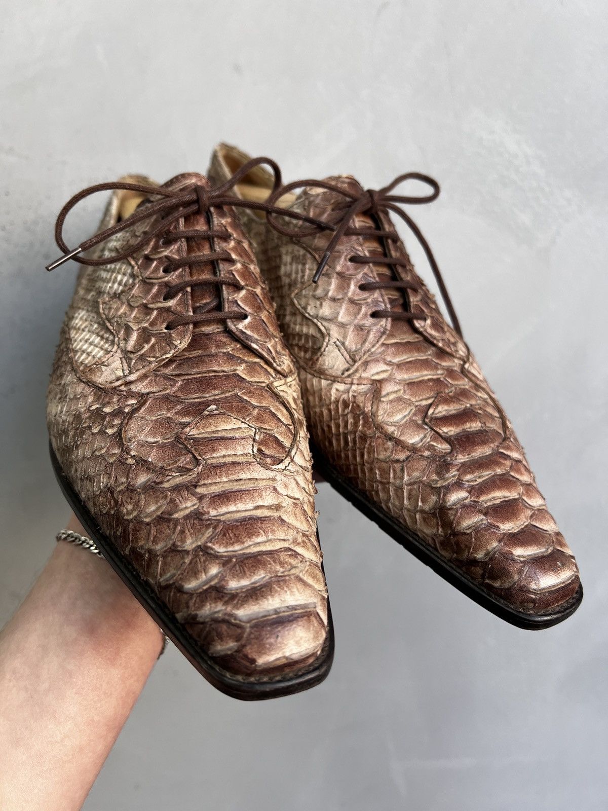 If Six Was Nine Python Shoes Snakeskin Leather hedi slimane style y2k Cowboy Size US 6 / IT 36 - 3 Thumbnail