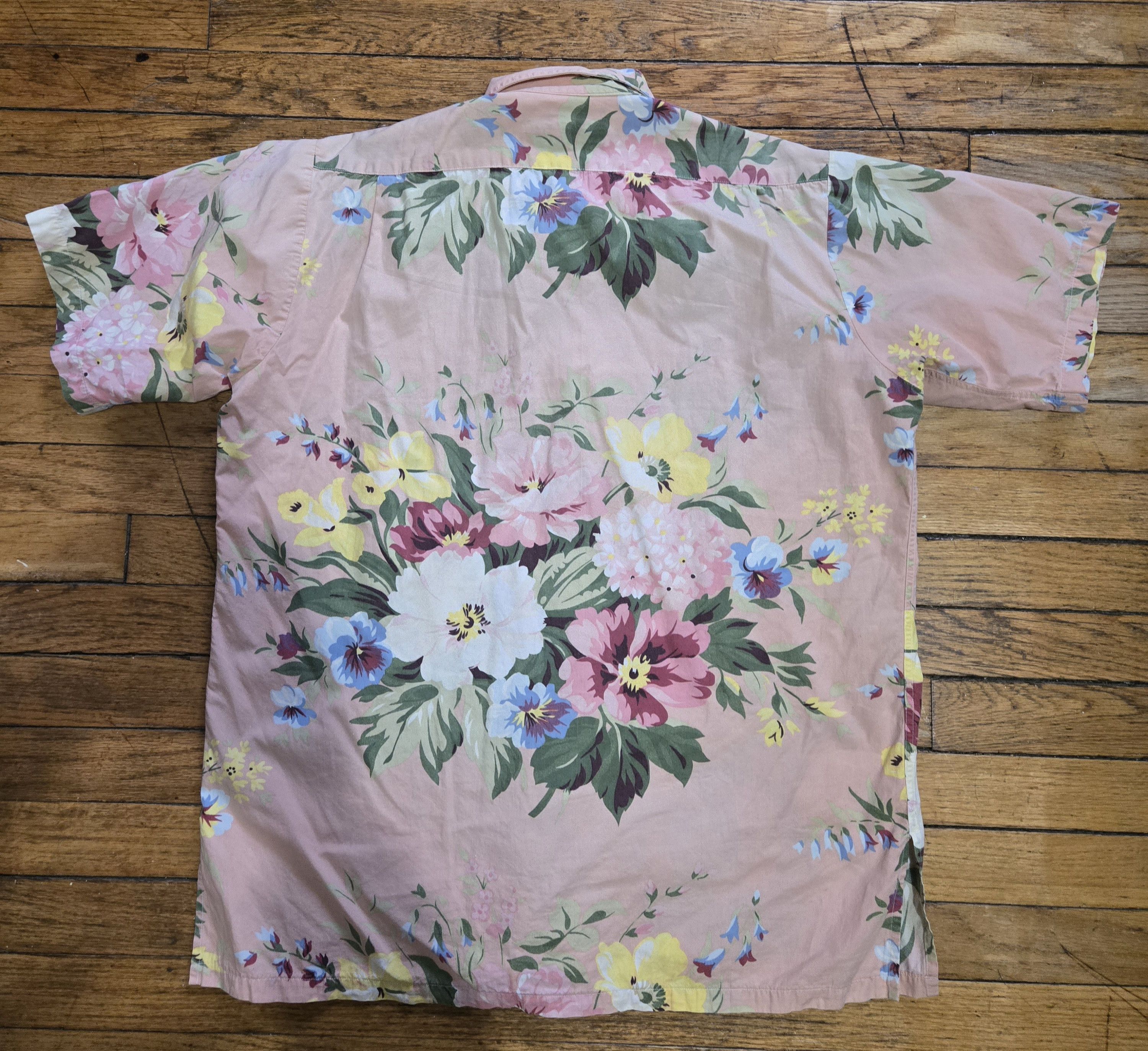 Polo Ralph Lauren Vtg 90s Ralph Lauren Polo M Pink Floral Hawaiian Collared Size US M / EU 48-50 / 2 - 4 Thumbnail