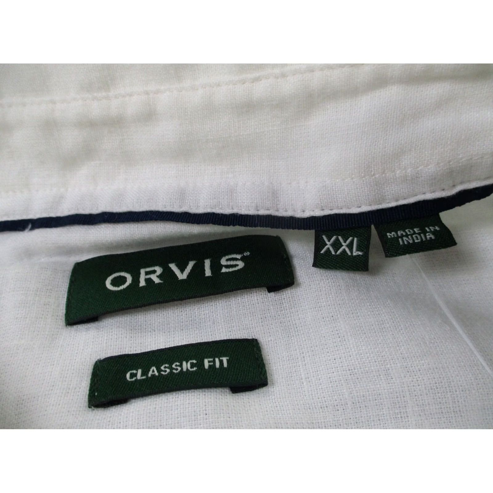 Orvis Orvis Shirt Men 2XL White Linen Button-Up Casual Size US XXL / EU 58 / 5 - 6 Thumbnail
