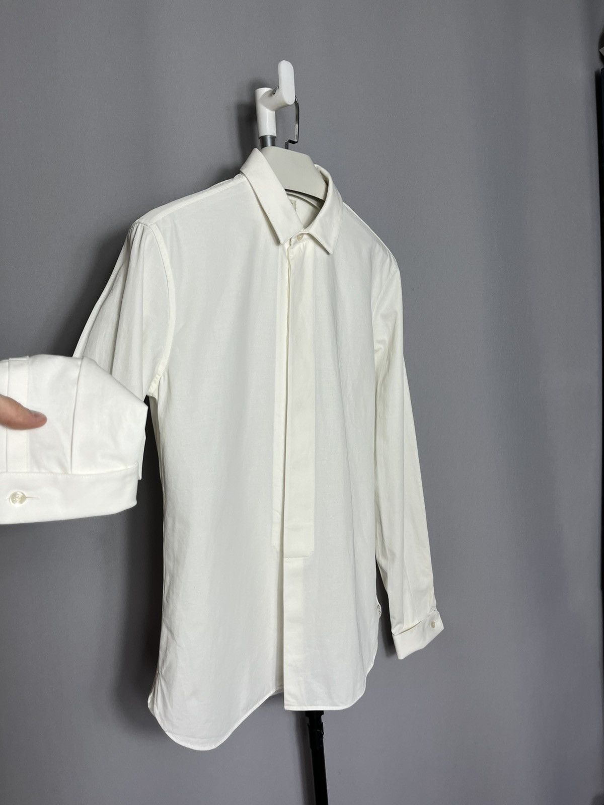 Saint Laurent Paris SAINT LAURENT Paris Beige Mens Cotton Button Up Shirt Size US M / EU 48-50 / 2 - 2 Thumbnail