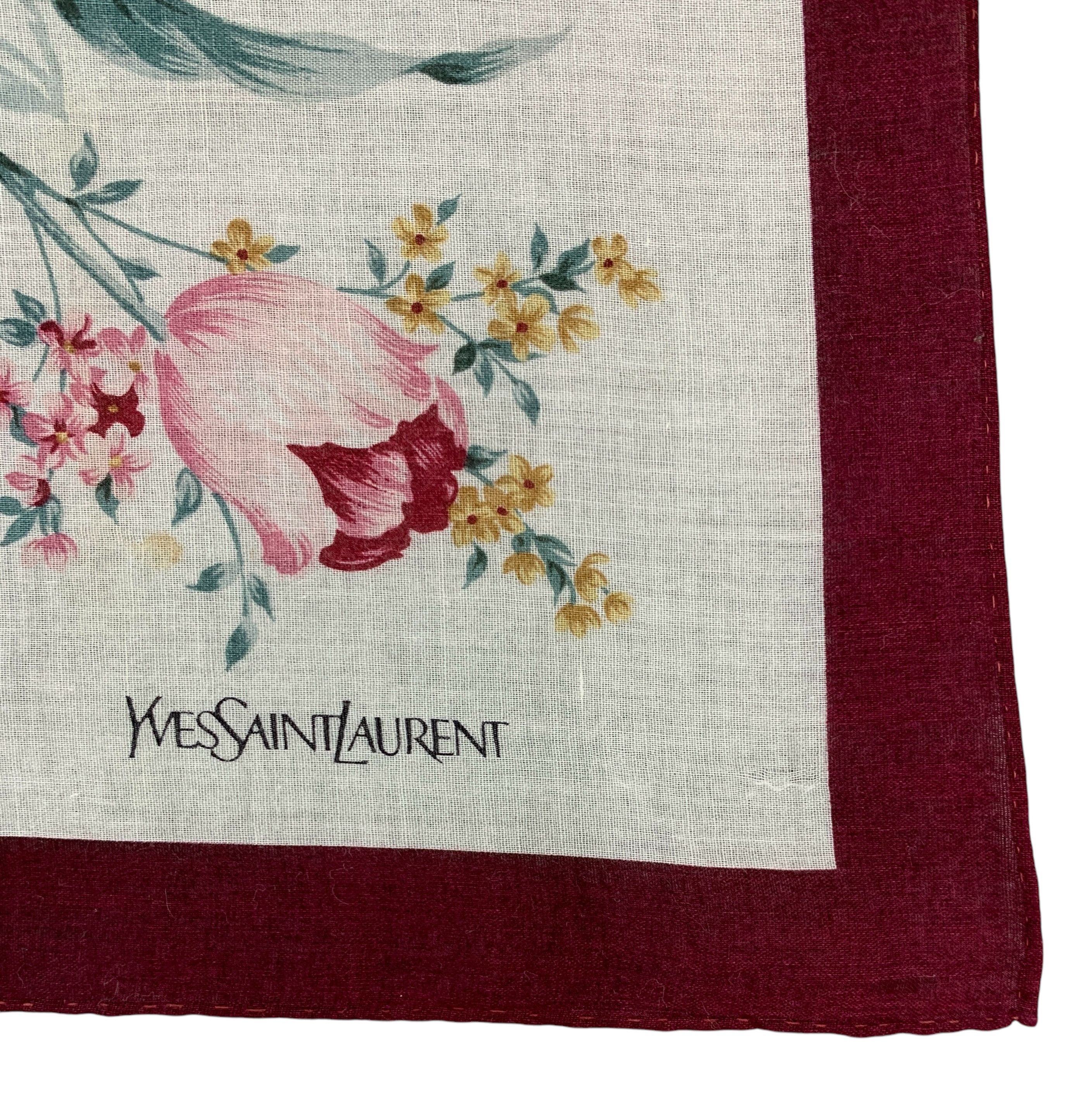 Vintage × Yves Saint Laurent Vintage Yves Saint Laurent Scarf Handkerchief - HKA975 Size ONE SIZE - 9 Thumbnail