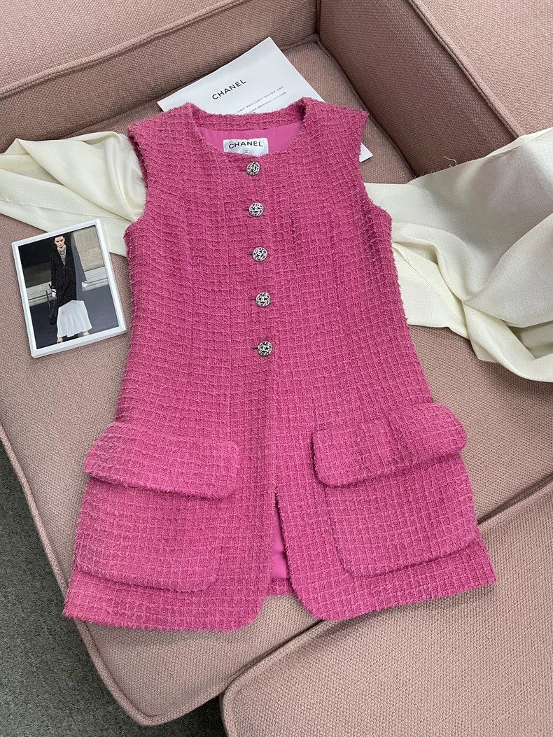 Chanel Chanel 22S Pink Vest Coat Dress - dmc Size US S / EU 44-46 / 1 - 1 Thumbnail
