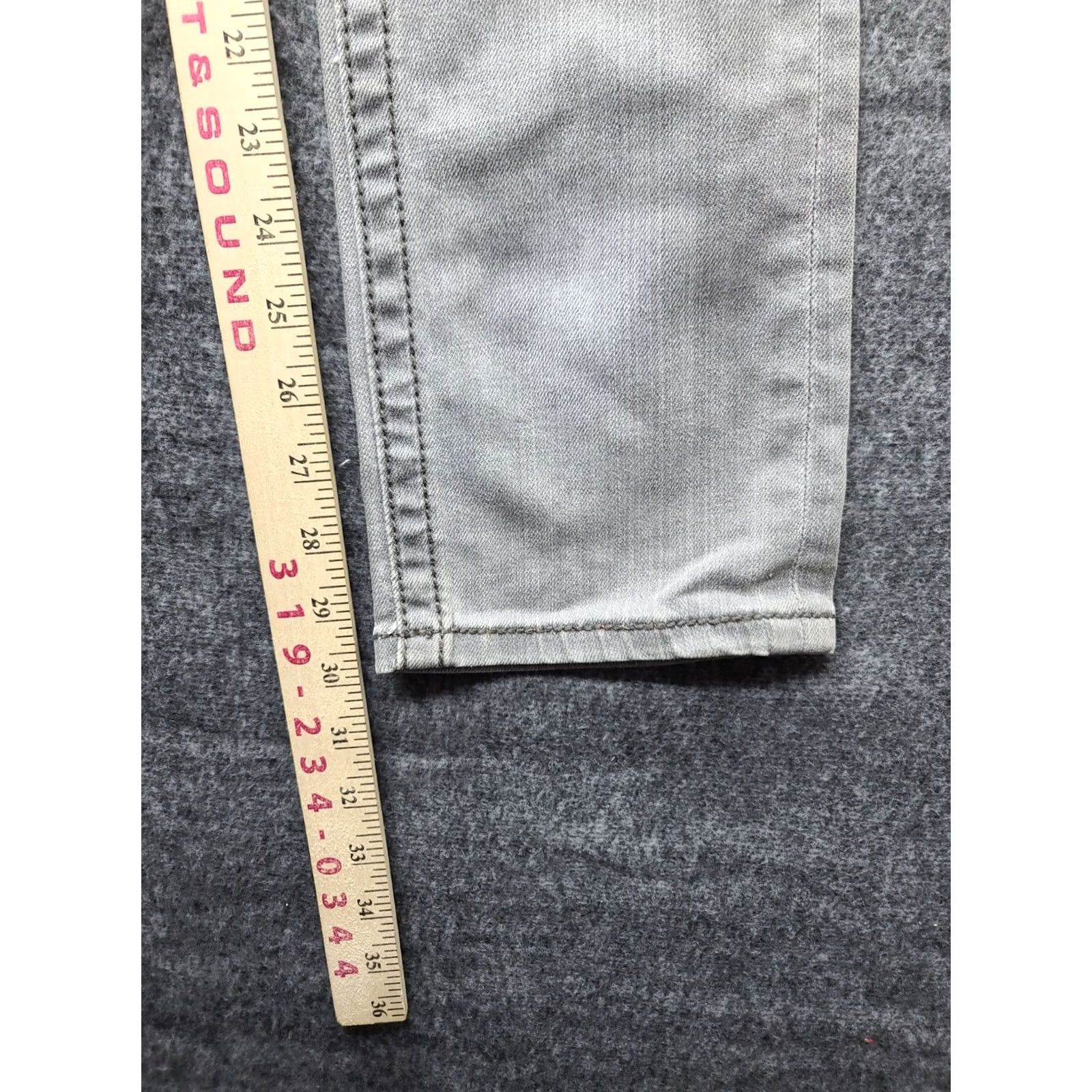 Vintage Rock Revival Jeans Womens 25 x 30 Celine Straight Leather Stitch Fleur De Lis Jeans Gray 5-Pocket Design Regular Cowboy Western Y2K Womens Size 42" / US 20 - 6 Thumbnail