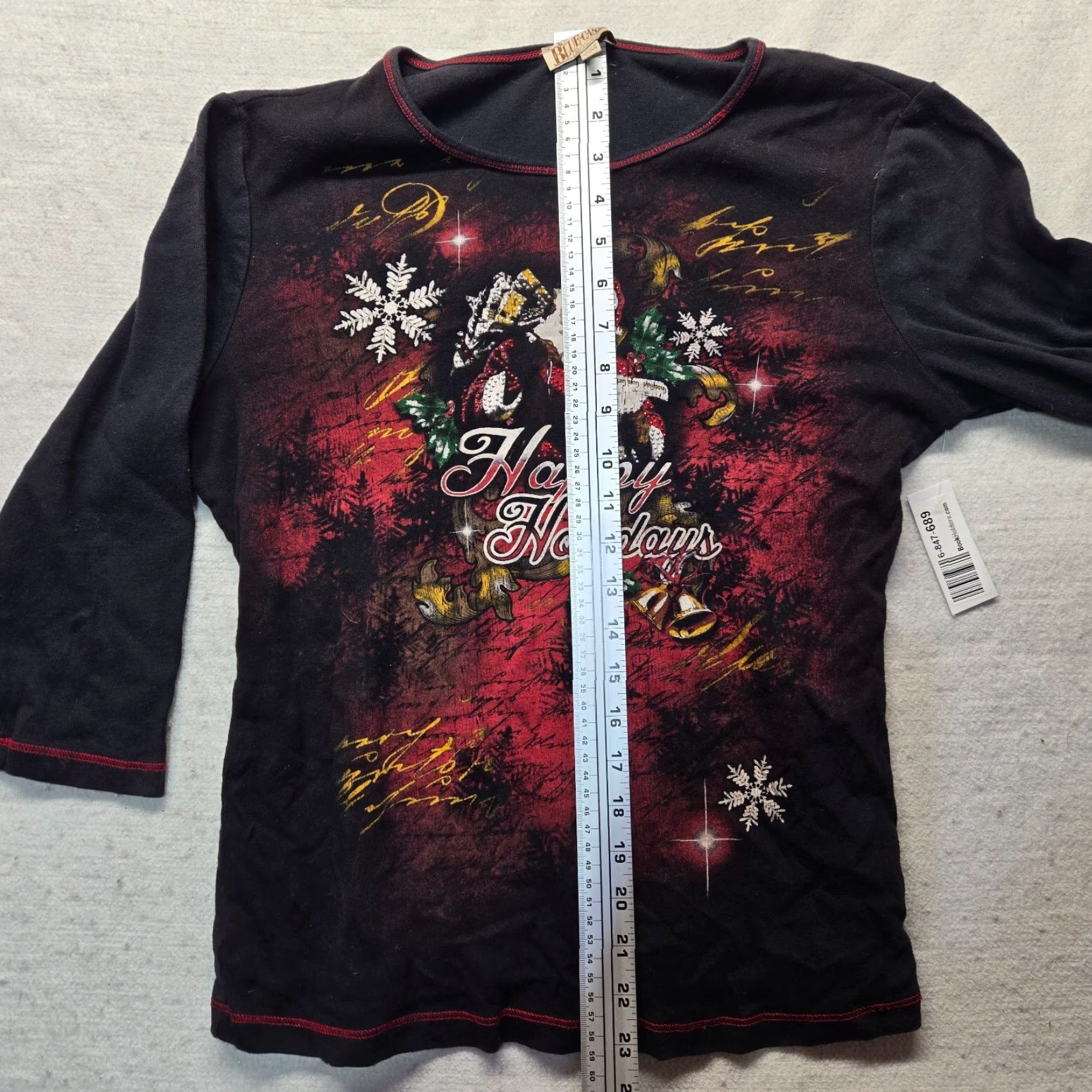 Vintage Blue Canyon Shirt Adult Women's XL Happy Holidays Christmas Santa Claus T-Shirt Size XL / US 12-14 / IT 48-50 - 6 Thumbnail
