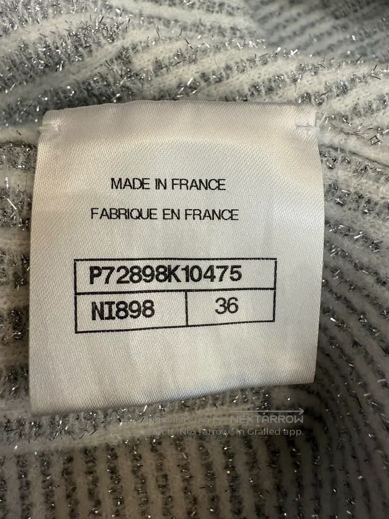 Chanel Chanel 22A high-end handicraft workshop silver cardigan si Size XS / US 0-2 / IT 36-38 - 6 Thumbnail