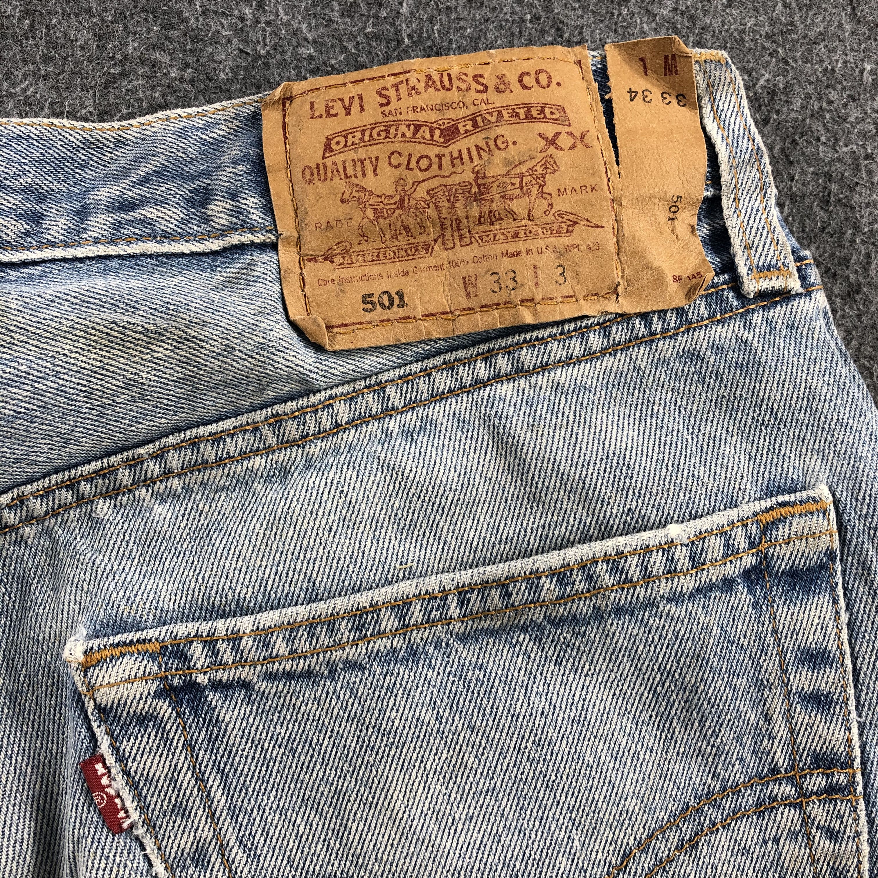 Levi's Vintage 90s Dirty Ripped Light Wash Levis 501 Jeans-JM922 Size US 30 / EU 46 - 6 Thumbnail