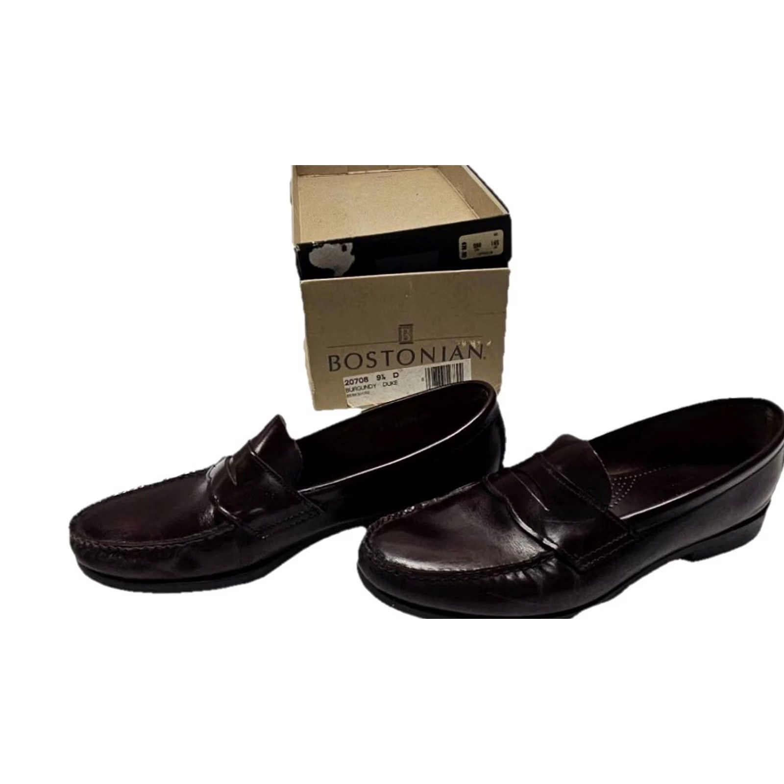 Vintage VINTAGE Bostonian Duke Penny Loafers Men 9.5 D Burgundy Leather USA Box Dress Oxford Slip-On Casual Comfort Cushioned Lightweight Size US 10 / EU 43 - 6 Thumbnail