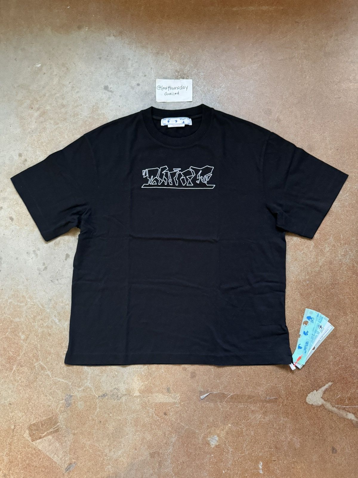 image of Off White x Virgil Abloh Off-White Figure Of Speech Oversized Tee Black Large, Men's