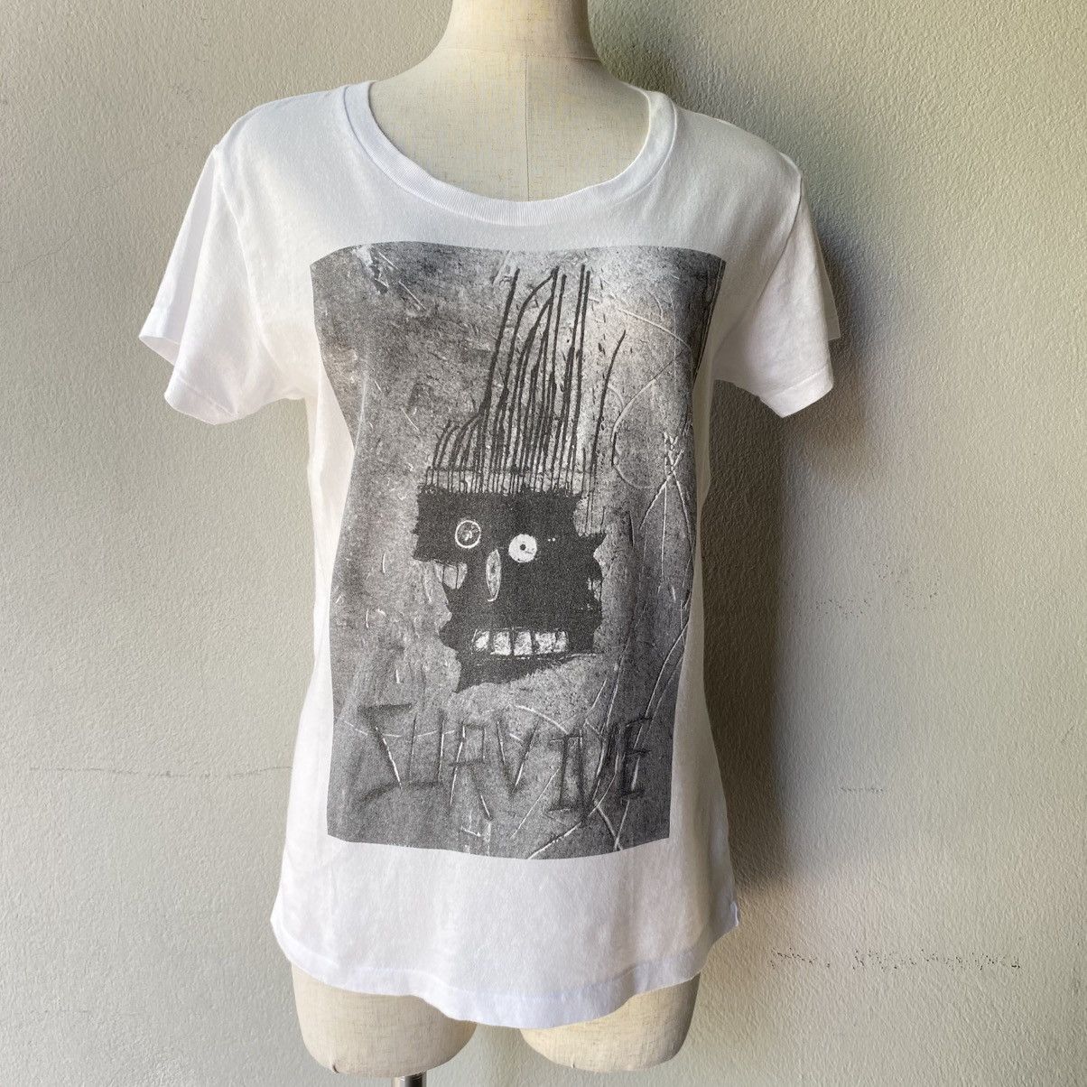 Zucca Zucca White Tee with Black Front Print Size M / US 6-8 / IT 42-44 - 12 Thumbnail