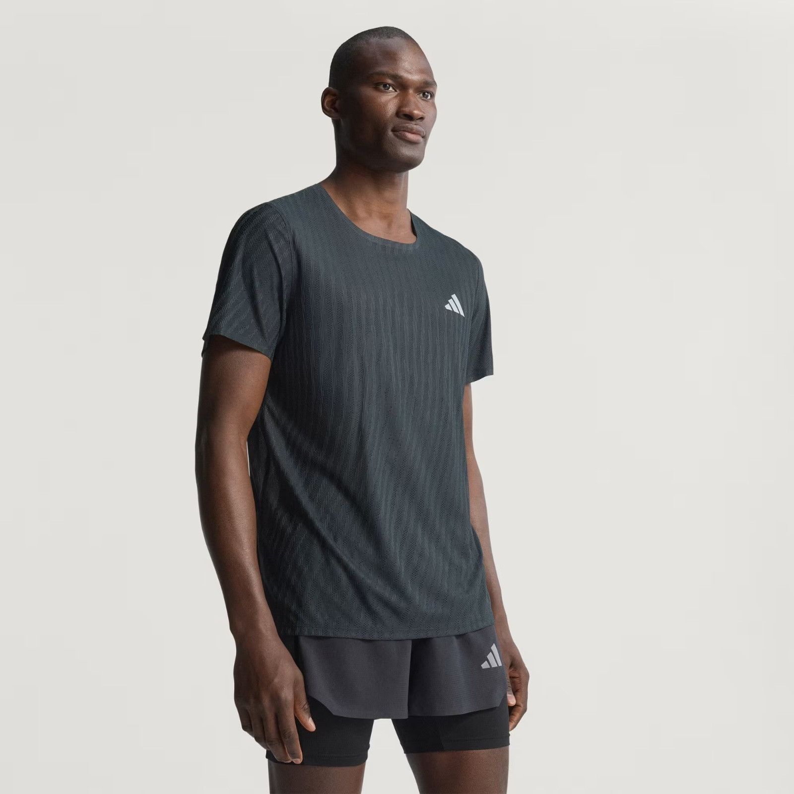 Adidas o1mle0526 Running Short Sleeve T-Shirt in Gray/Black Size US M / EU 48-50 / 2 - 2 Thumbnail