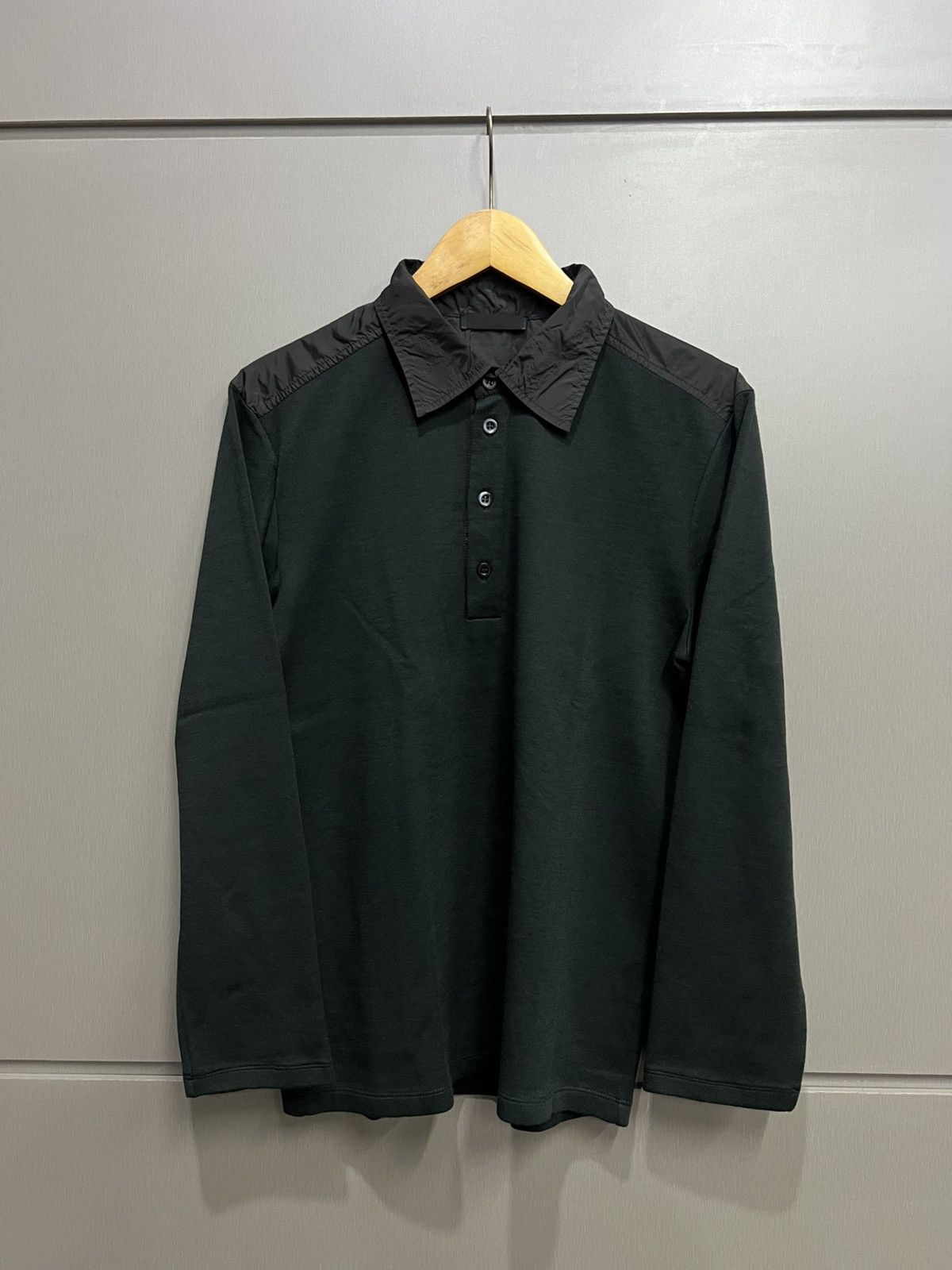 Prada Prada Virgin Wool Nylon Longsleeve Polo Shirt Size US M / EU 48-50 / 2 - 1 Thumbnail