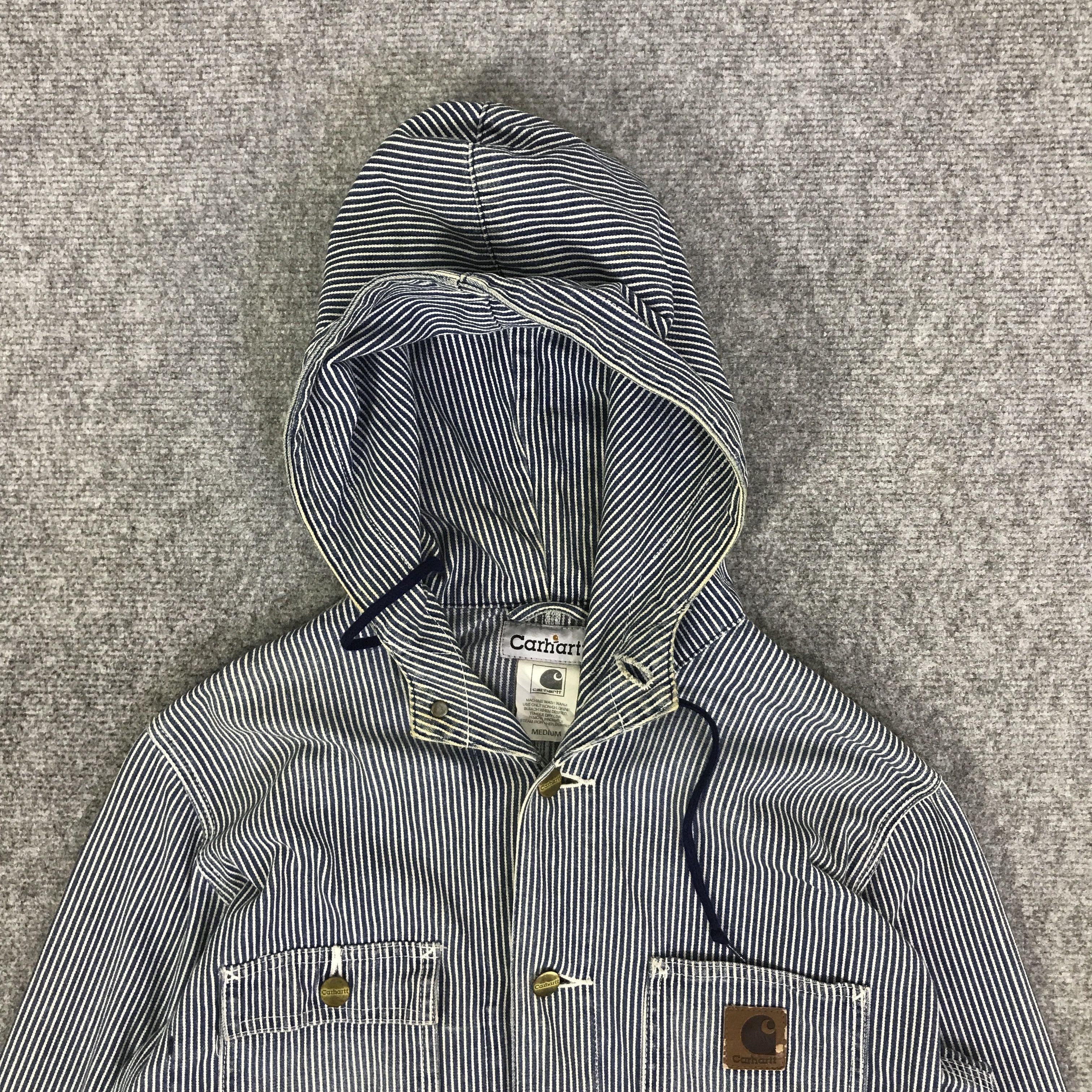 Carhartt CARHARTT INDIGO HICKORY HOODIE JACKET K80B4 Size US M / EU 48-50 / 2 - 2 Thumbnail