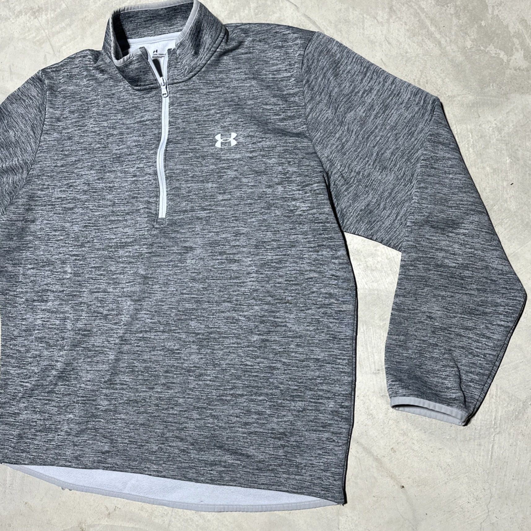 Under Armour Under Armour ColdGear Pullover Mens XL Grey 1/4 Zip Long Sleeve Athletic Shirt Size US XL / EU 56 / 4 - 2 Thumbnail