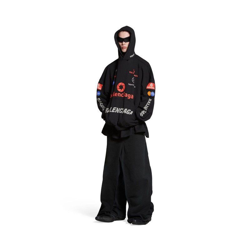 Balenciaga o1w1db10625 Top League Hoodie Oversized in Black Size US M / EU 48-50 / 2 - 3 Thumbnail