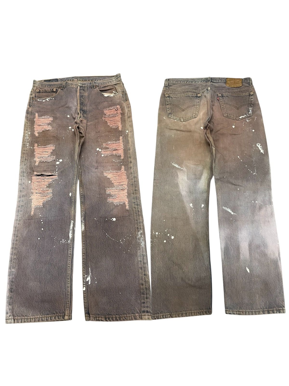 90s LEVIS 501xx DISTRESSED JEANS SPLASHED PAINT RARE