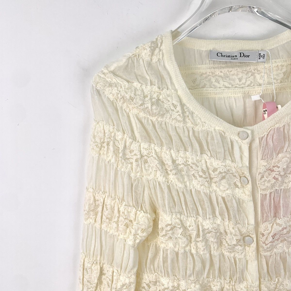 Dior Christian Dior Beige Long Sleeve Lace Coat K26WX Size XS / US 0-2 / IT 36-38 - 3 Thumbnail