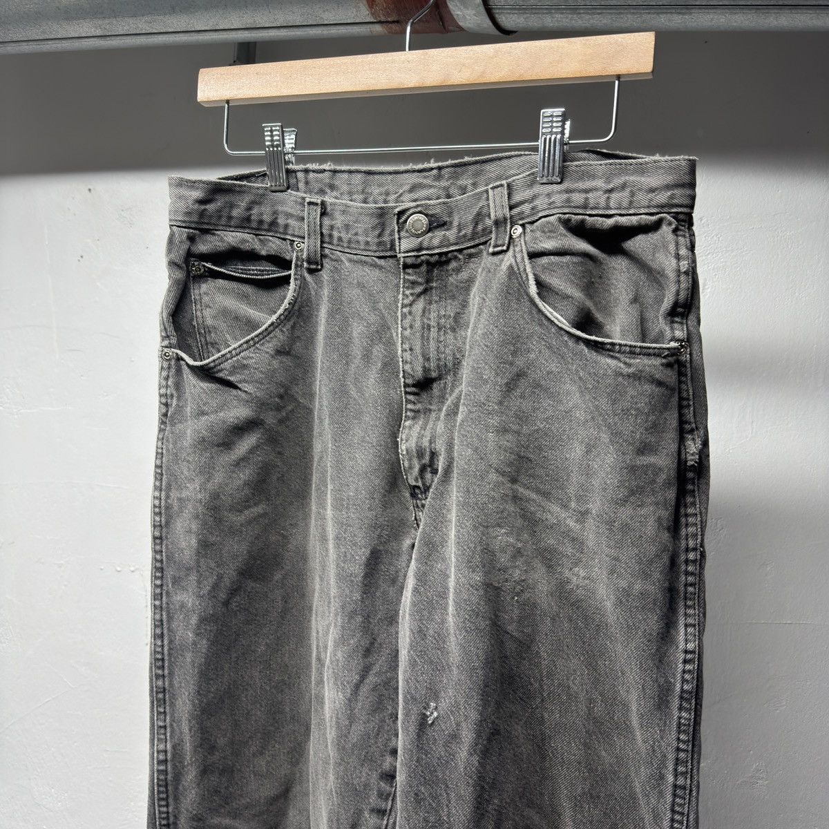 Vintage Thrashed Faded Distressed Black Jeans ERD Grunge Chrome Size US 32 / EU 48 - 3 Thumbnail