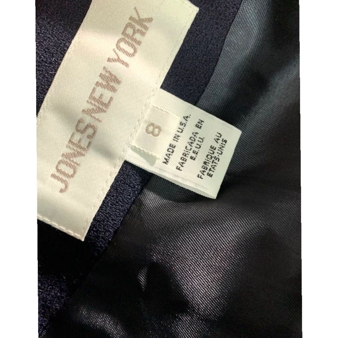 Jones New York VINTAGE Jones New York Women's Blazer Size 8 Navy Blue Wool 1990s Below Hip Womens Size M / US 6-8 / IT 42-44 - 8 Thumbnail