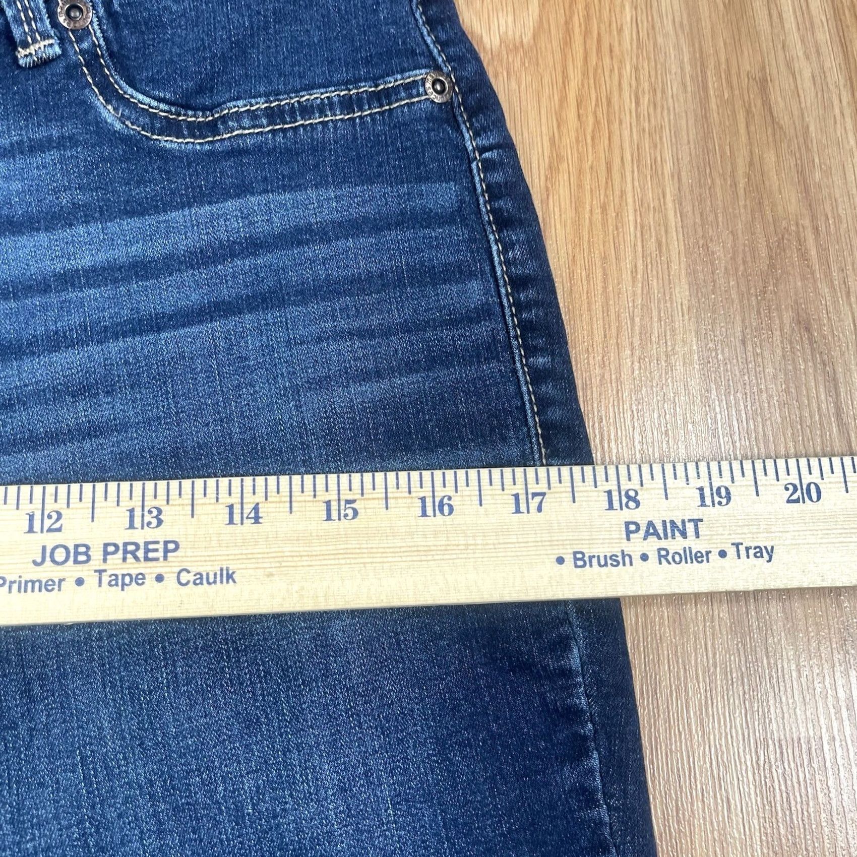 Vintage Maurices Jeans Women’s M Medium Reg Skinny Mid Rise Stretch Blue Denim Pants Size 32" / US 10 / IT 46 - 6 Thumbnail