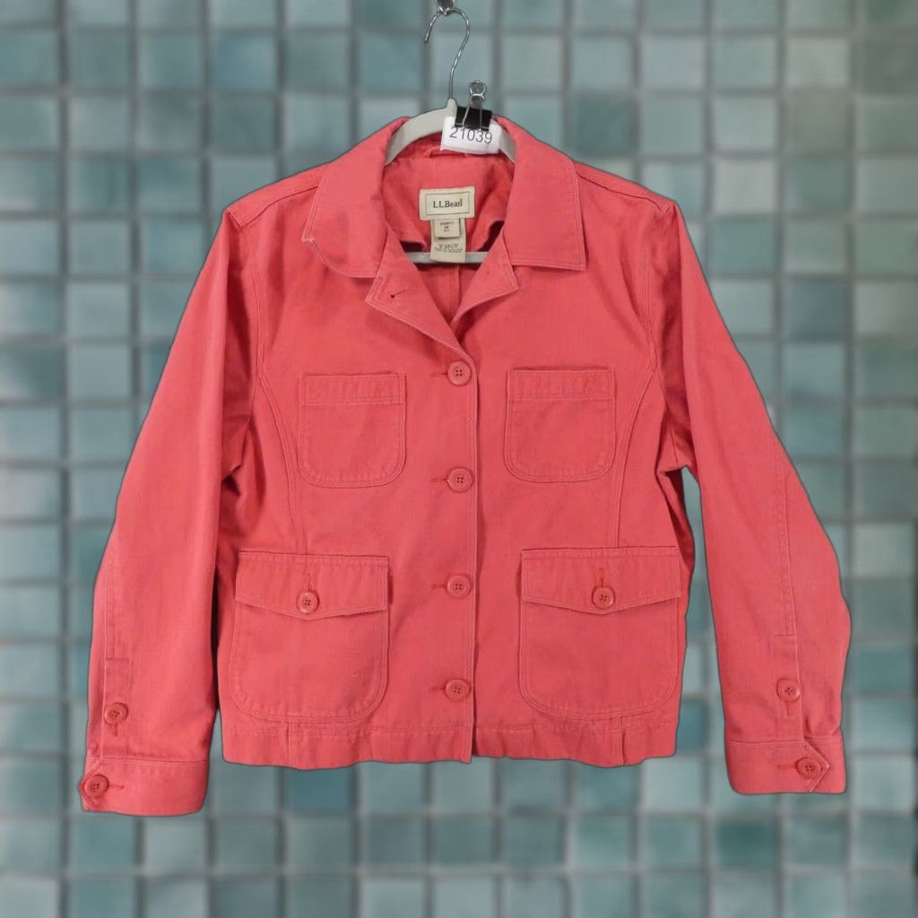 Vintage LL Bean Jacket Womens Medium Pet Pink Button Up Chore Barn Shacket Ladies Size M / US 6-8 / IT 42-44 - 1 Thumbnail