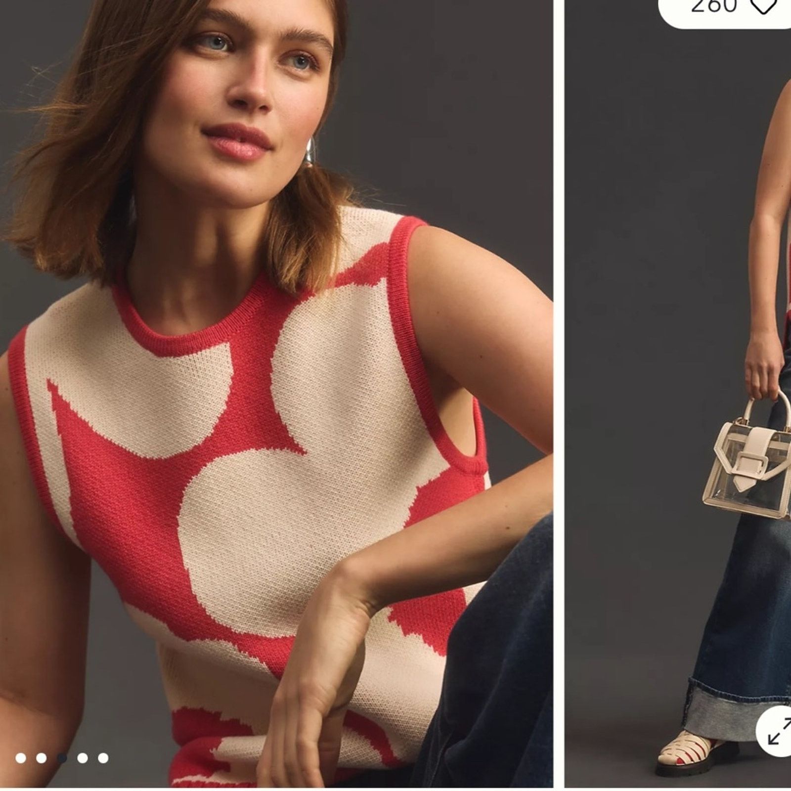 Marimekko Marimekko Tilma Unikko Knitted Wool Vest – White/Red Size XS Size XS / US 0-2 / IT 36-38 - 3 Thumbnail