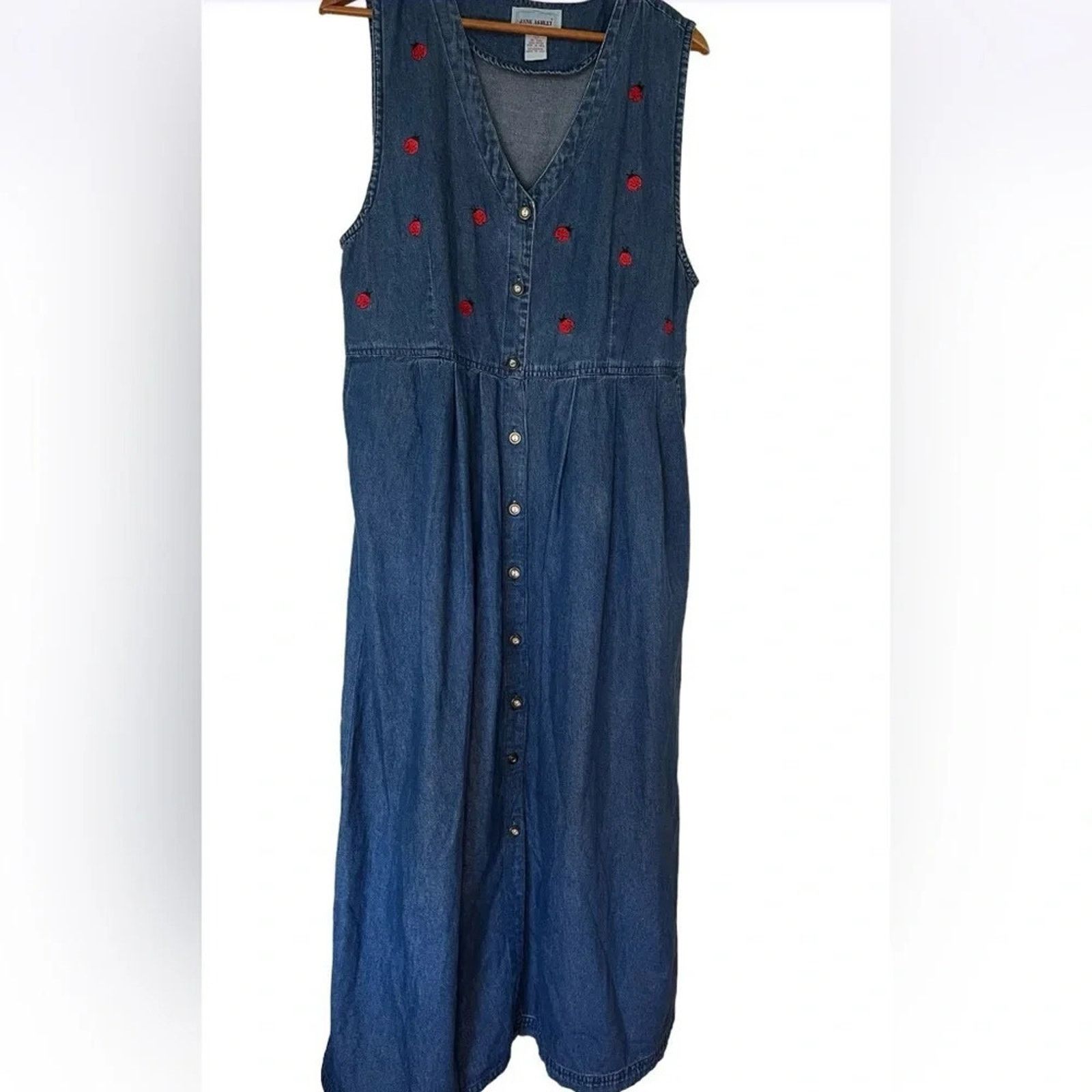Laura Ashley Jane Ashley vintage full button front denim dress, size Lg Size L / US 10 / IT 46 - 1 Thumbnail