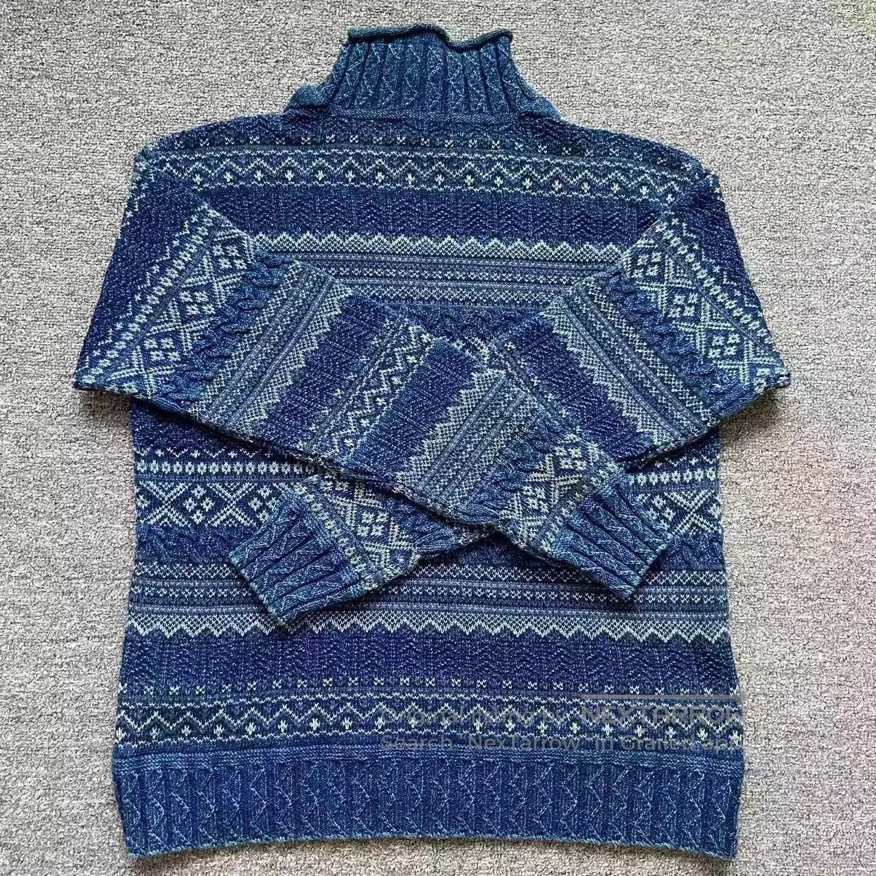RRL Ralph Lauren RRL American Vintage Indigo Fair Isle Cotton. Size US M / EU 48-50 / 2 - 2 Thumbnail