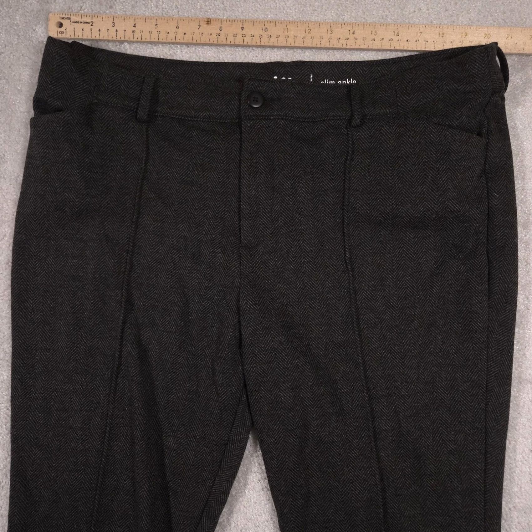Vintage Lee Riders Womens Slim Ankle Ponte Pants Gray Herringbone Work Size 42" / US 20 - 5 Thumbnail