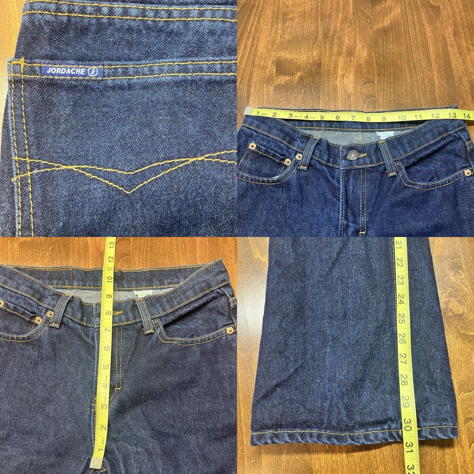 Jordache VINTAGE Jordache Jeans Womens 27 Dark Blue Flare Leg Wash Denim Mid Rise Size 27x31 Size 27" / US 4 / IT 40 - 8 Thumbnail
