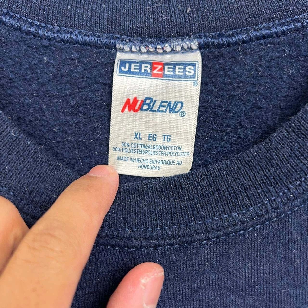 Jerzees Vintage Jerzees Nublend Sweatshirt Men XL Navy Long Sleeve Size US XL / EU 56 / 4 - 5 Thumbnail