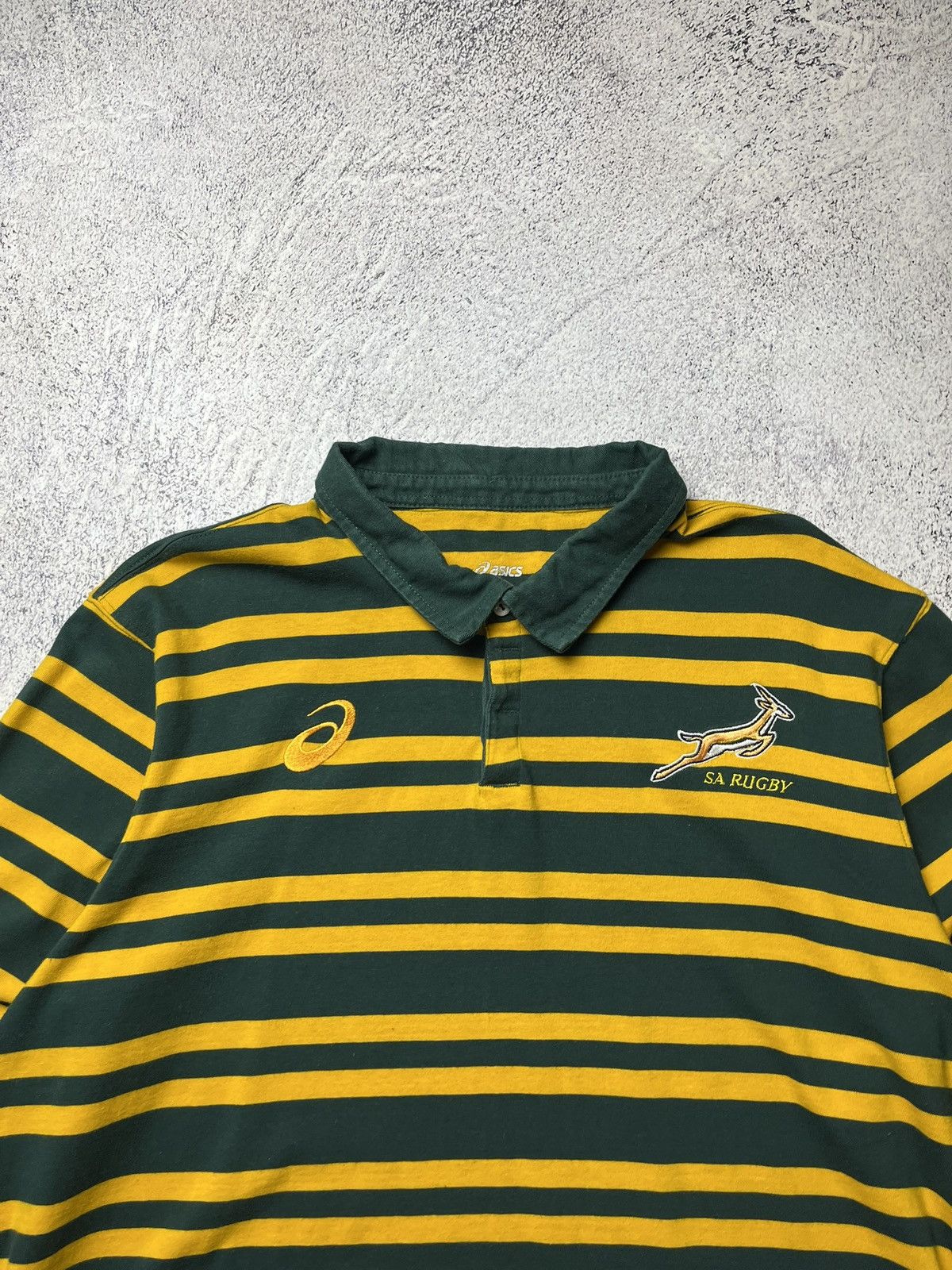 Asics South Africa Rugby Asics Jersey Cotton Long Sleeve Shirt Size US XXL / EU 58 / 5 - 5 Thumbnail