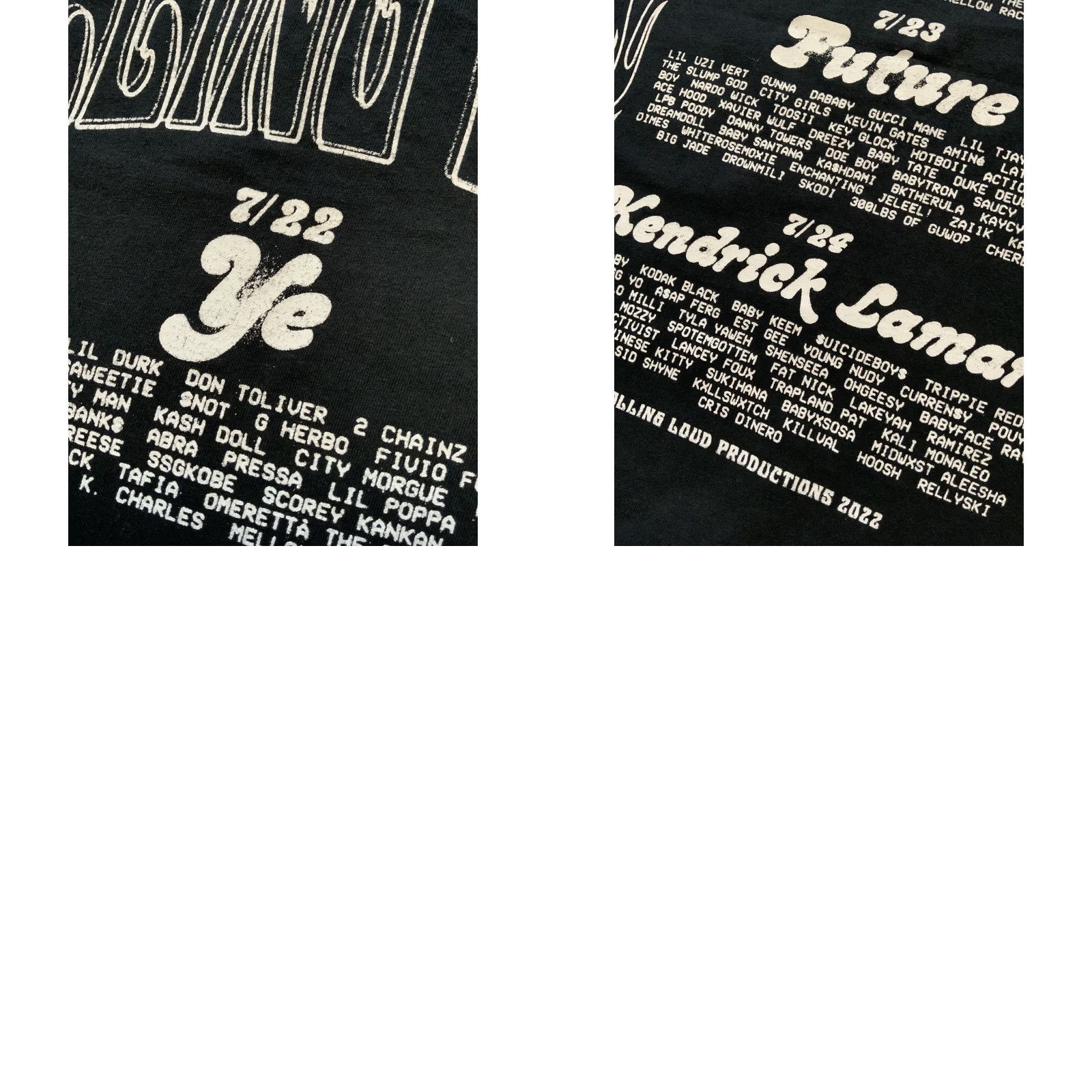 Vintage VINTAGE Rolling Loud T-Shirt Men Black Size M Kanye Playboi Carti Kendrick Lamar Lineup Sz. M Mens Size US M / EU 48-50 / 2 - 8 Thumbnail