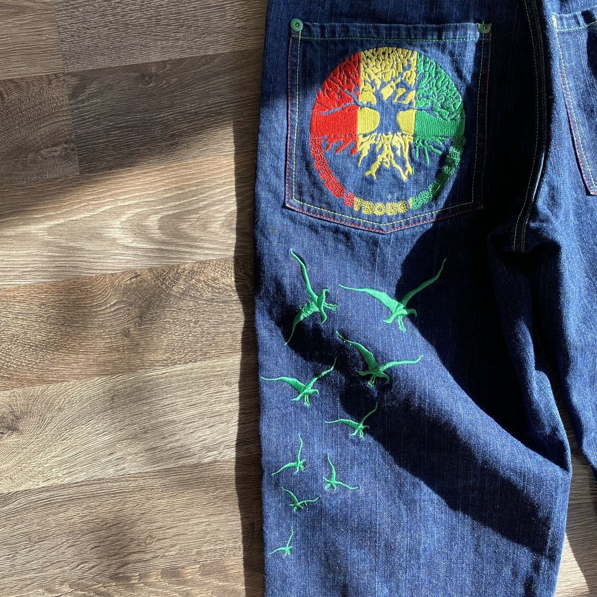 Japanese Brand × Vintage Vintage y2k embroidered denim pants Size US 33 - 5 Thumbnail