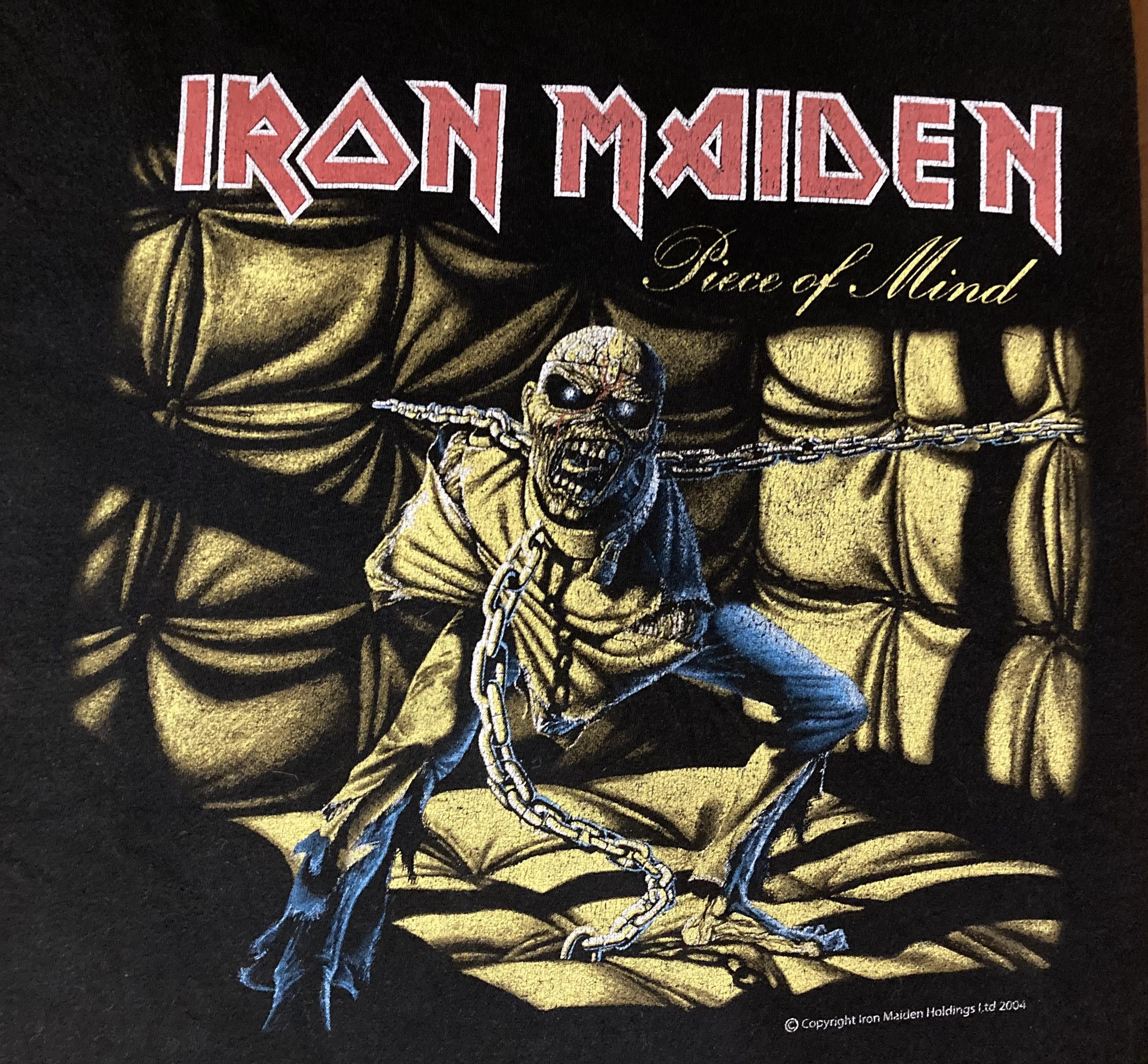 Band Tees × Iron Maiden × Vintage Vintage Iron Maiden Shirt Piece Of Mind 2004 Size US L / EU 52-54 / 3 - 4 Thumbnail