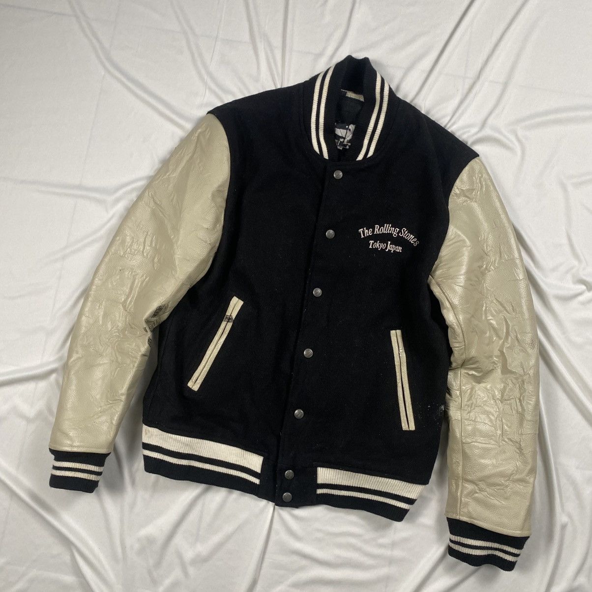 JACKROSE Rare Jackrose Vintage Rolling Stones Varsity Wool Jcket Size US S / EU 44-46 / 1 - 6 Thumbnail