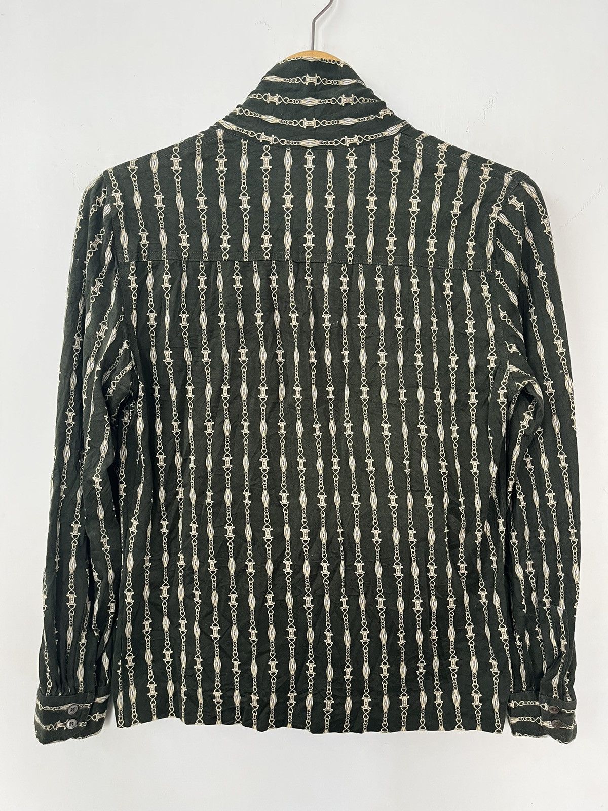 Celine Celine Paris Monogram Vintage 90’s shirt Buttom Up Size L / US 10 / IT 46 - 9 Thumbnail
