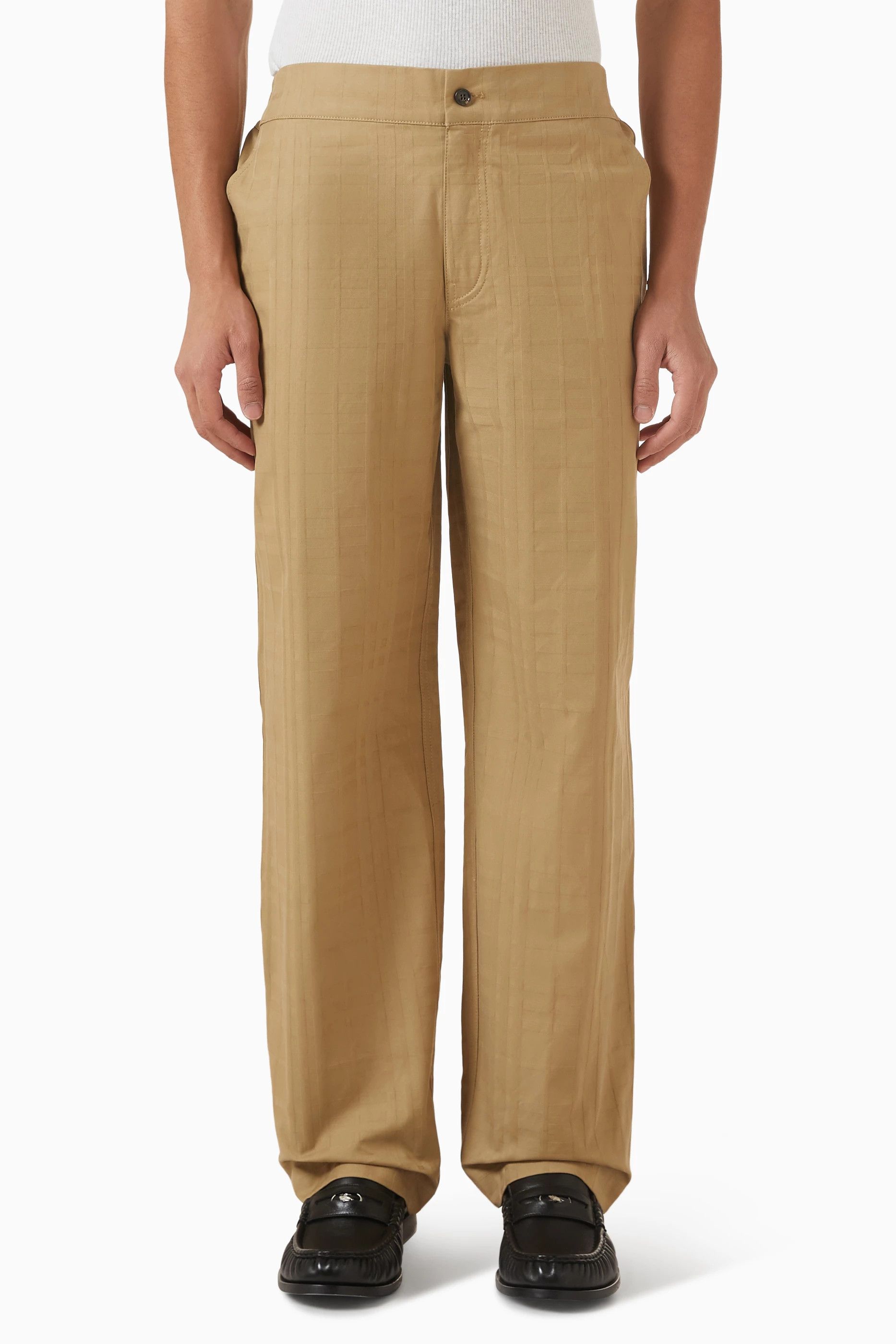 Burberry os11x0526 Textured Check Pants in Beige Size US 32 / EU 48 - 1 Thumbnail