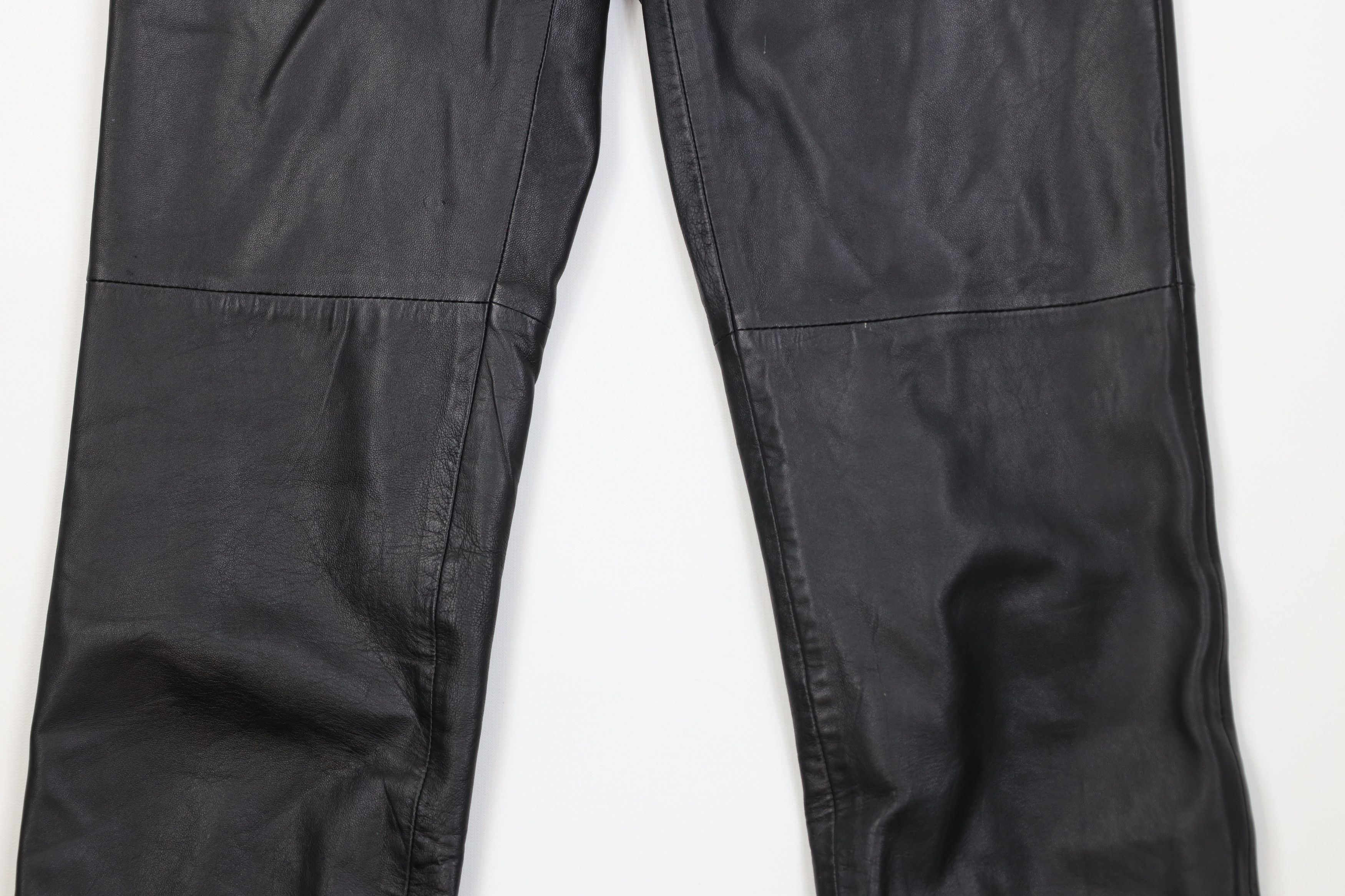Vintage Vintage 90s Streetwear Straight Leg Leather Pants Black Size 26" / US 2 / IT 38 - 3 Thumbnail