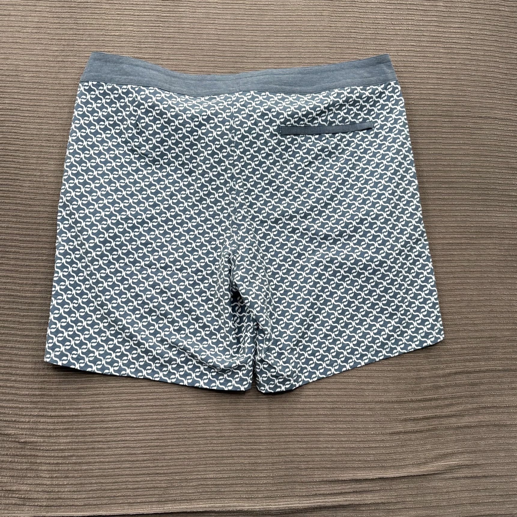 Vintage Fair Harbor Nautilus Boardshort Mens 38 Navy Geo Swim Trunks Recycled Polyester Surf Size US 38 / EU 54 - 2 Thumbnail