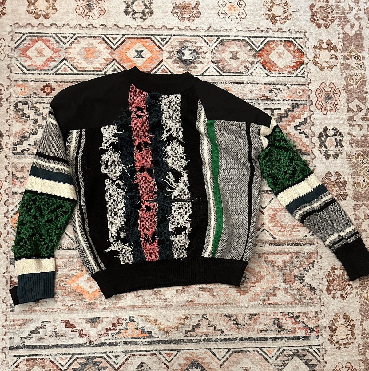 Sacai Sacai Rug Jacquard Knit Sweater Men's Size 3 RARE Size US L / EU 52-54 / 3 - 2 Thumbnail