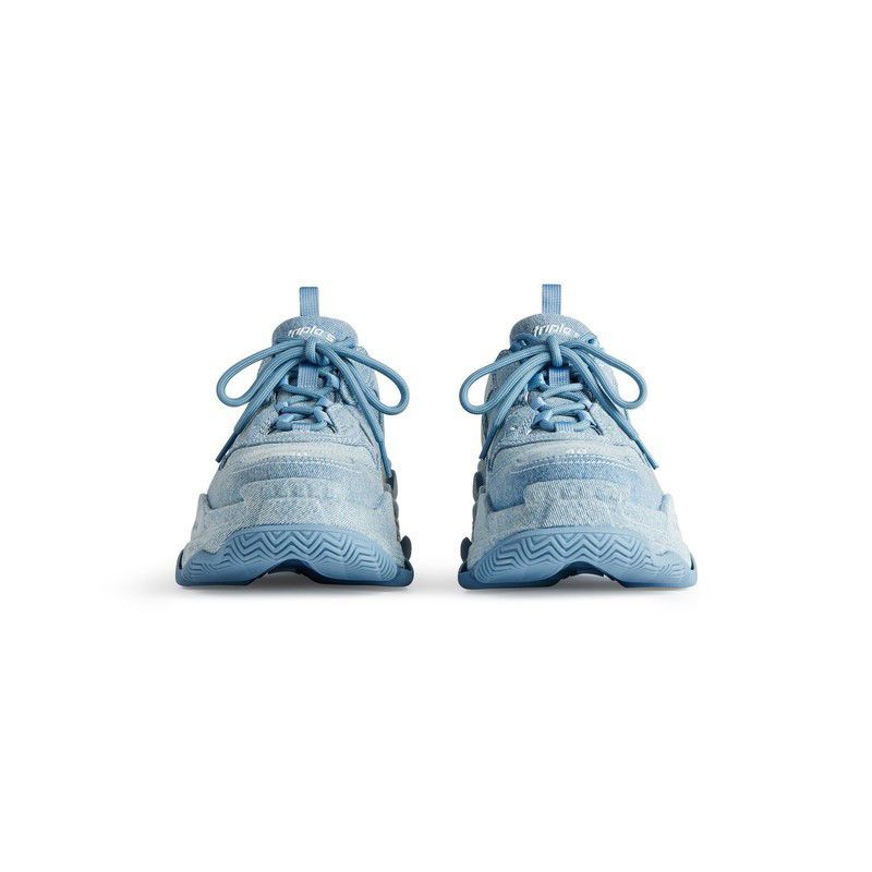 Balenciaga o1la1rc1a0925 Triple S Mules Denim in Blue Size US 8 / IT 38 - 3 Thumbnail