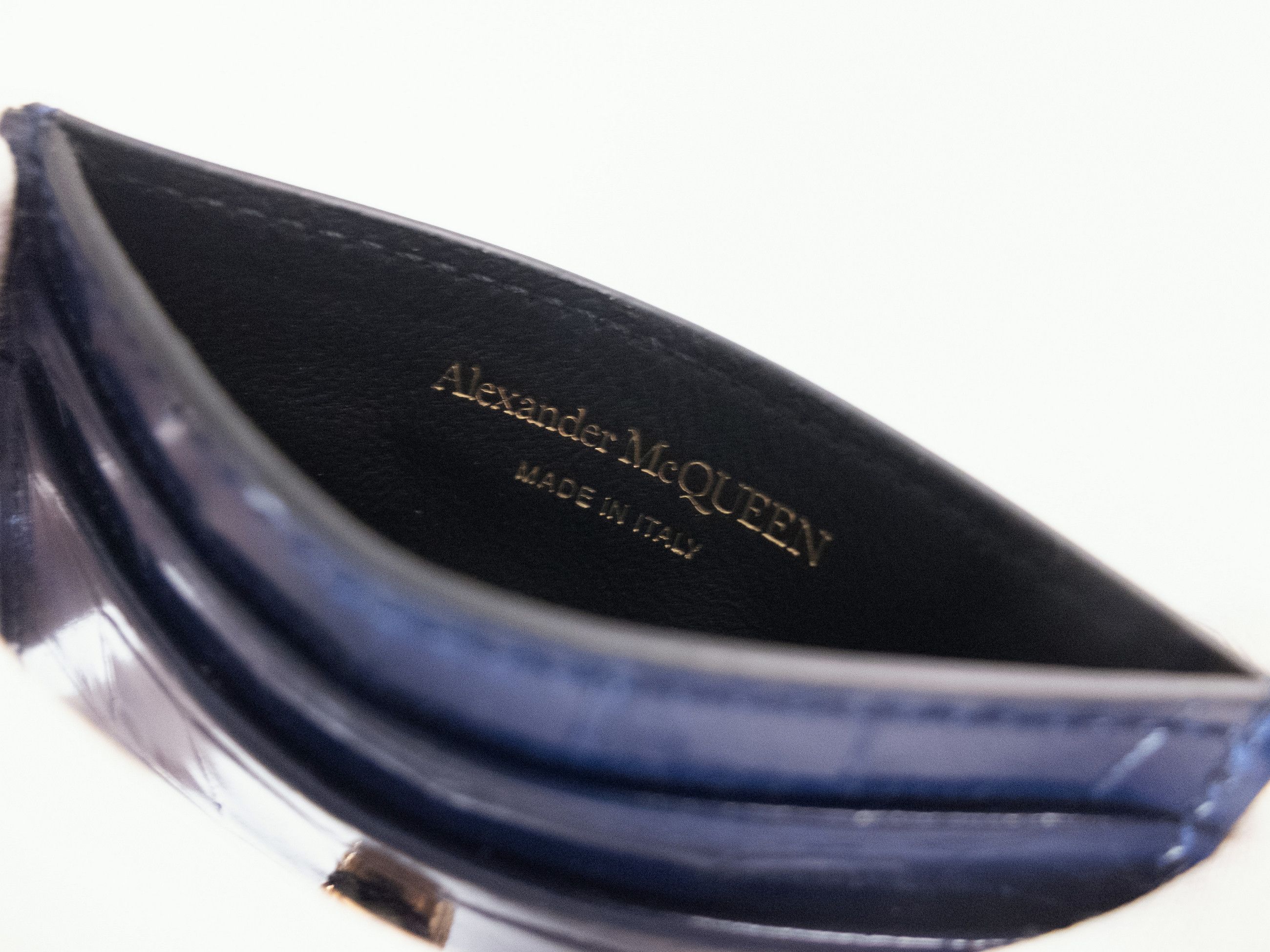 Alexander McQueen ALEXANDER MCQUEEN Skull blue croc effect card holder q Size ONE SIZE - 6 Thumbnail